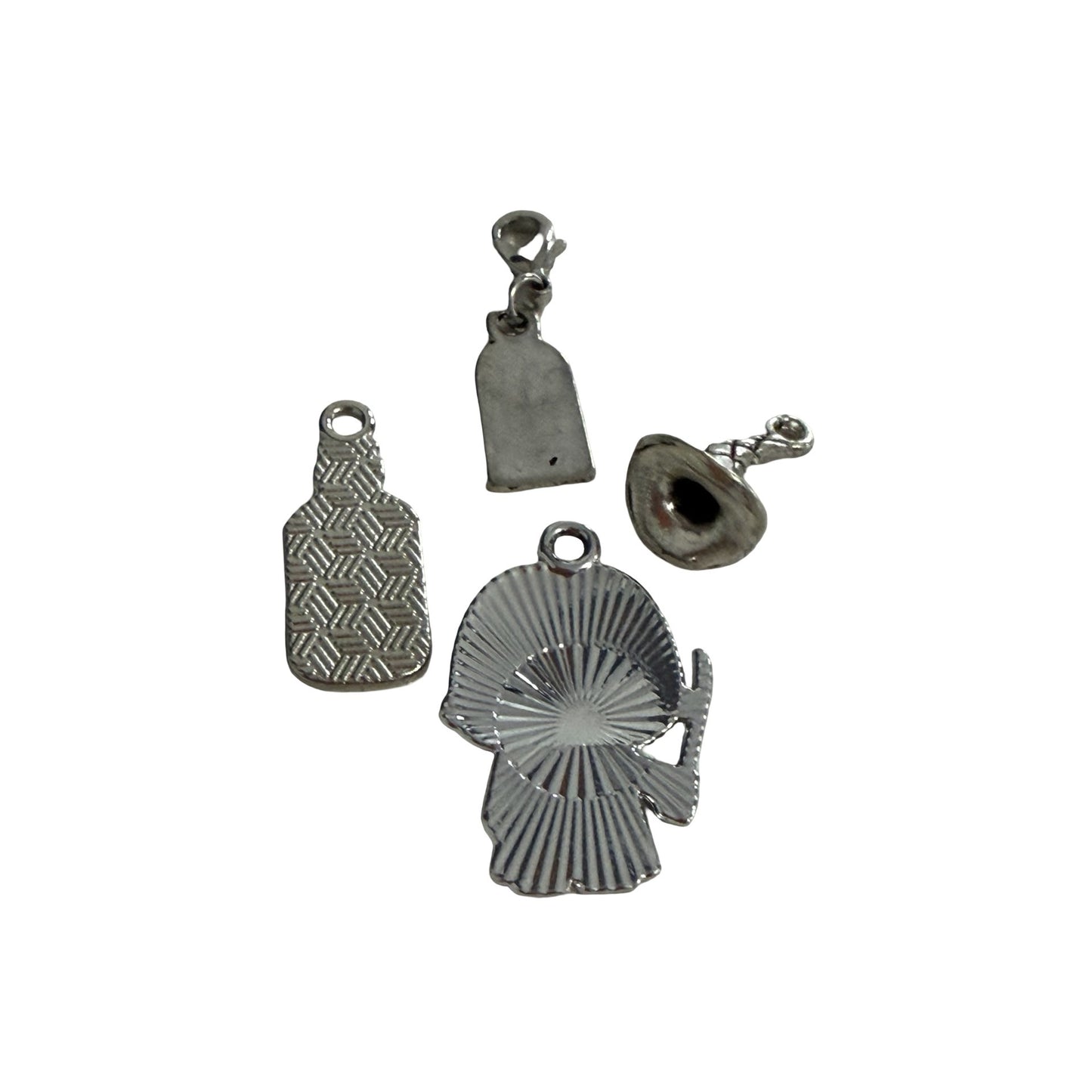 Halloween Horror Charm Lot of 4 Silver Tone Charms Michael Myers RIP Tombstone Potion Bottle Hat