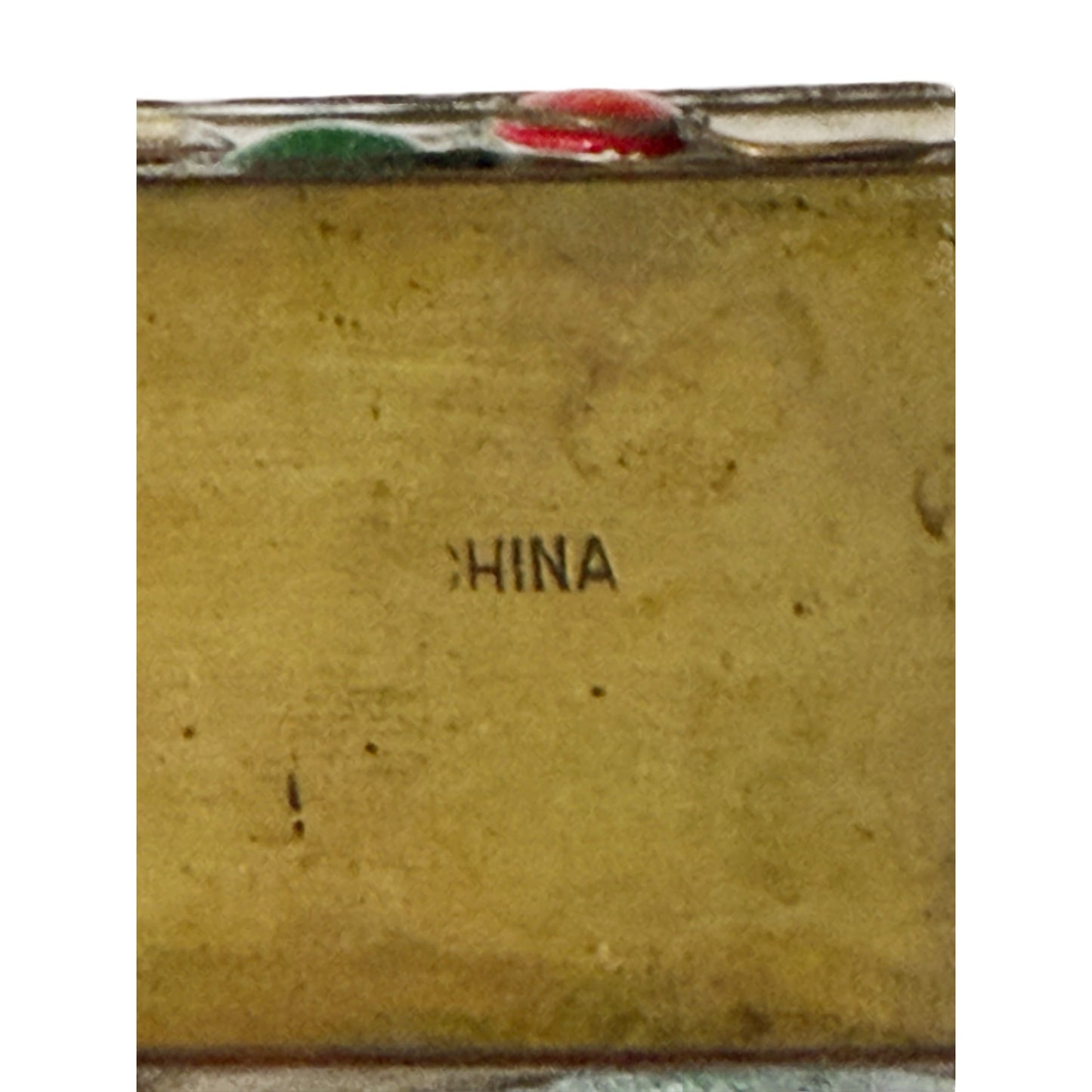 Vintage Brass Enamel Planters Set of 2 Rectangular Cachepot Trinket Dishes China