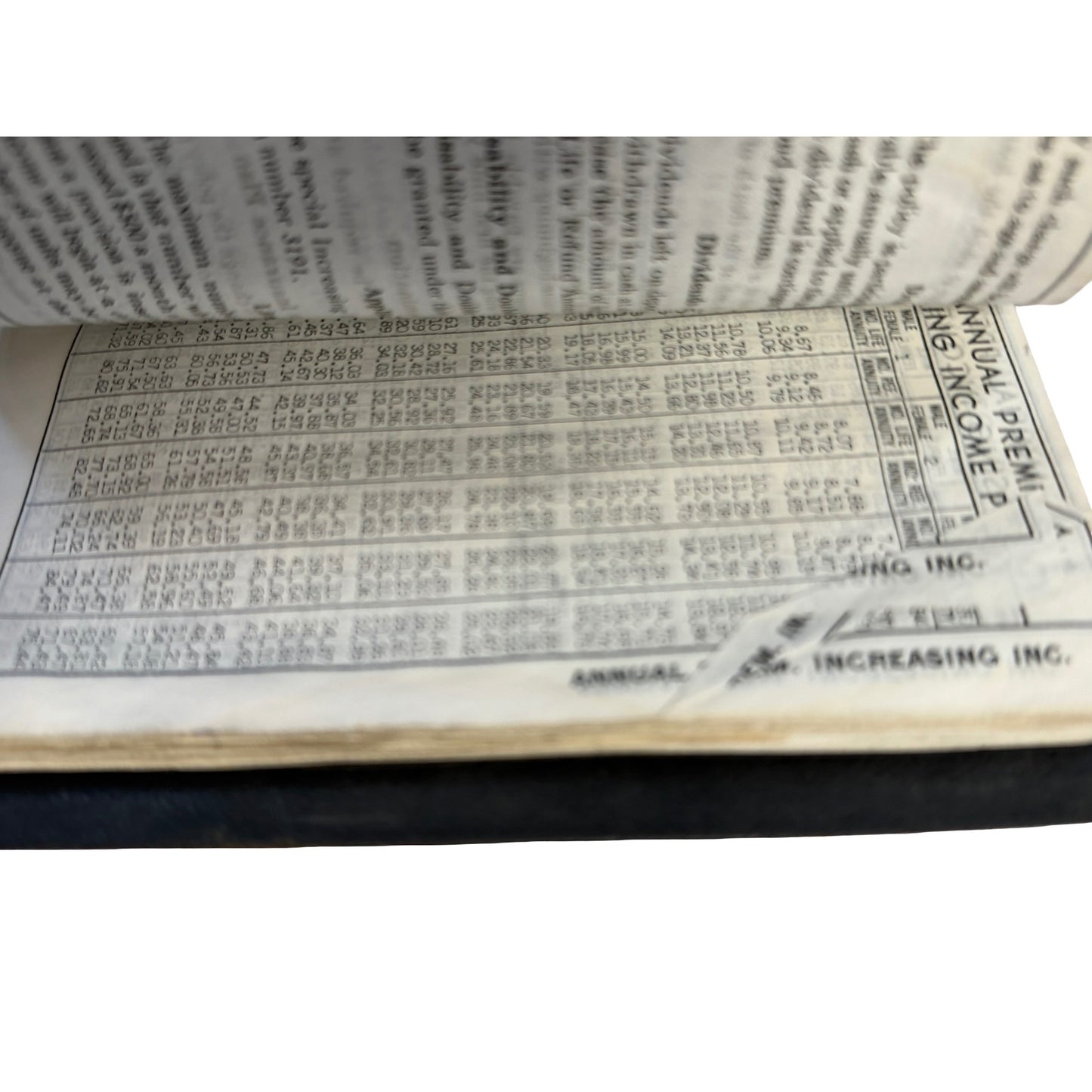 Vintage Union Central Life Insurance Rate Book Cincinnati Actuarial Reference 1940s 1950s