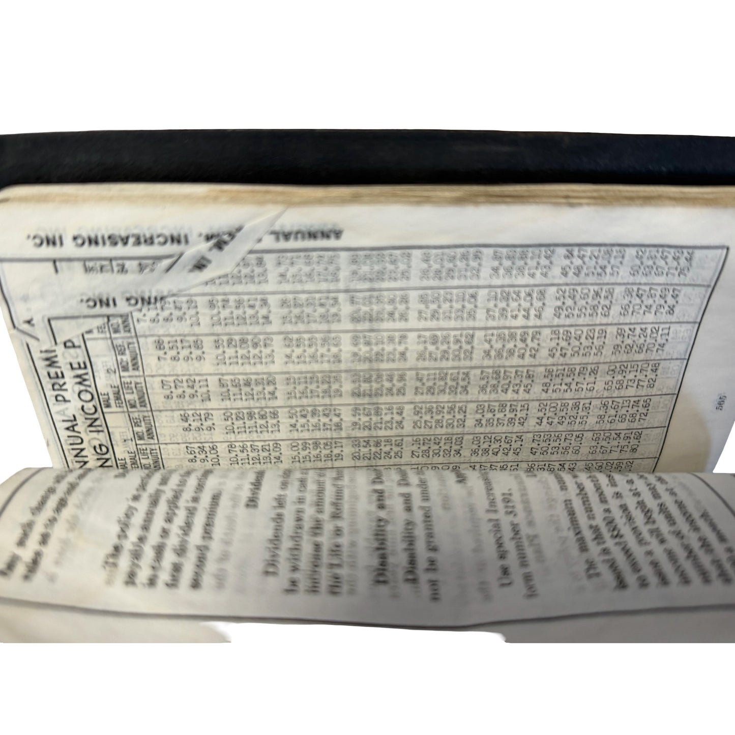 Vintage Union Central Life Insurance Rate Book Cincinnati Actuarial Reference 1940s 1950s
