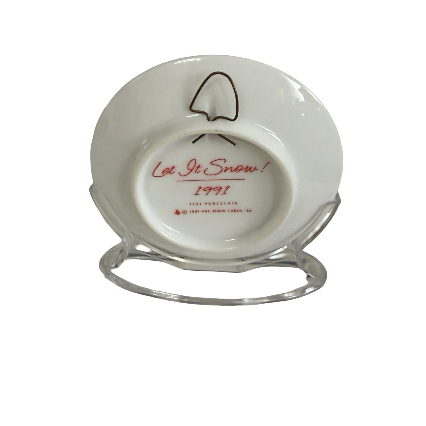 1991 Hallmark Keepsake Ornament Let It Snow Collector's Plate Fifth in Series Porcelain