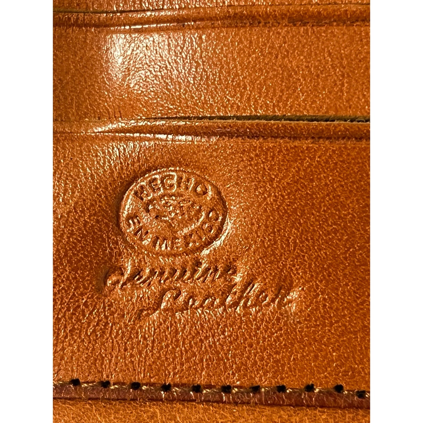 Vintage Tooled Leather Floral Wallet Brown Embossed Clutch Hecho en Mexico