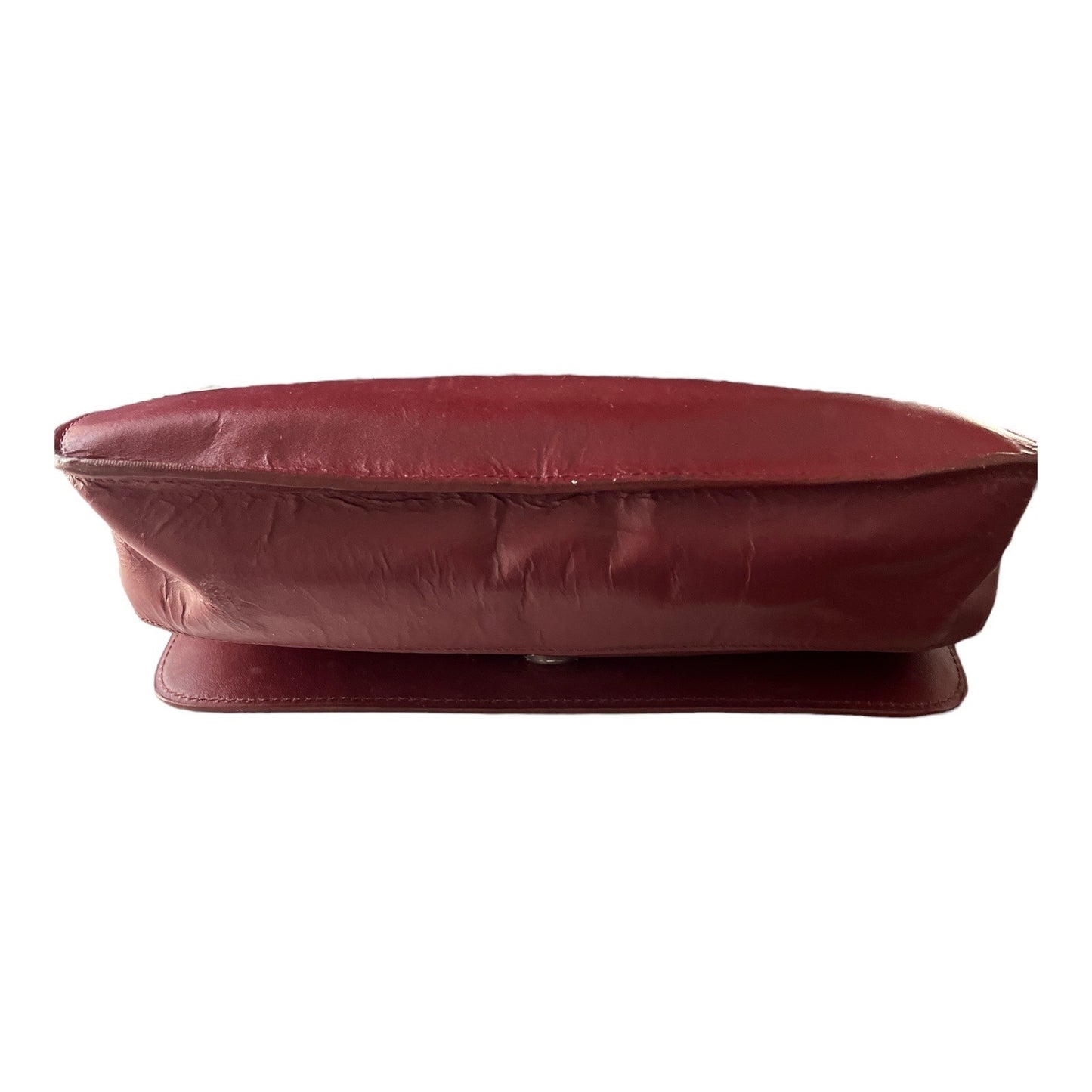 Adrienne Vittadini Burgundy Leather Shoulder Bag Floral Palm Tree Embossed