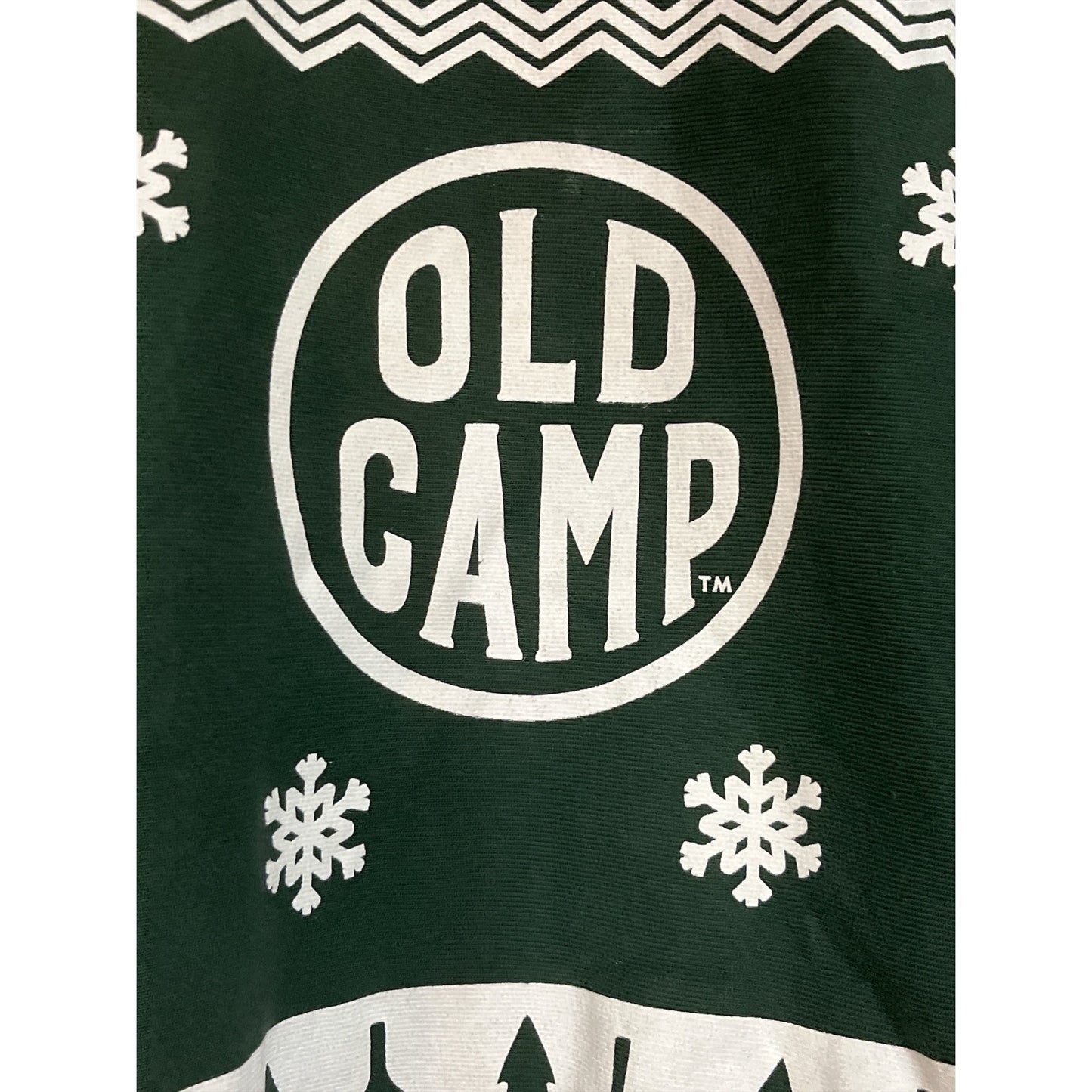 Vintage Old Camp Graphic Crewneck Sweatshirt Green Outdoor Winter S