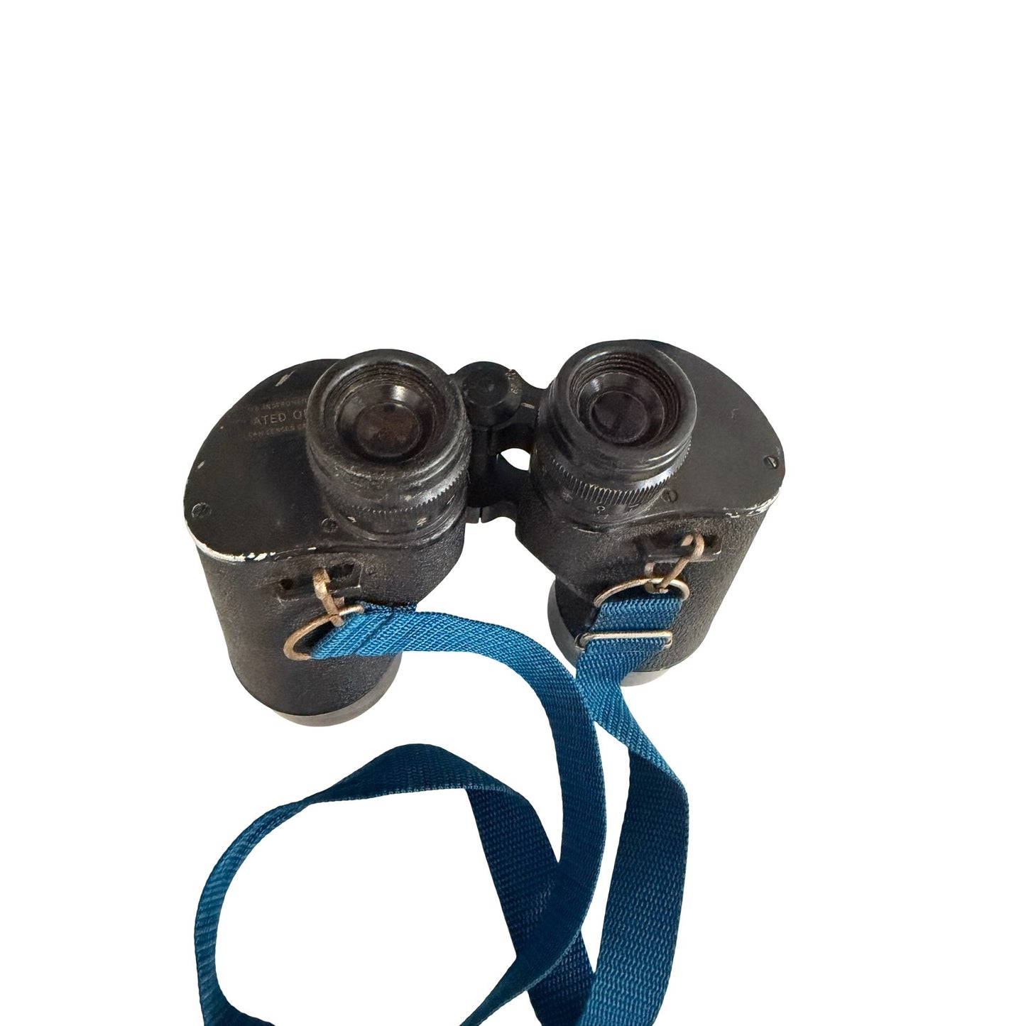 Vintage Japanese Binoculars Black Metal Field Glasses Individual Focus With Strap
