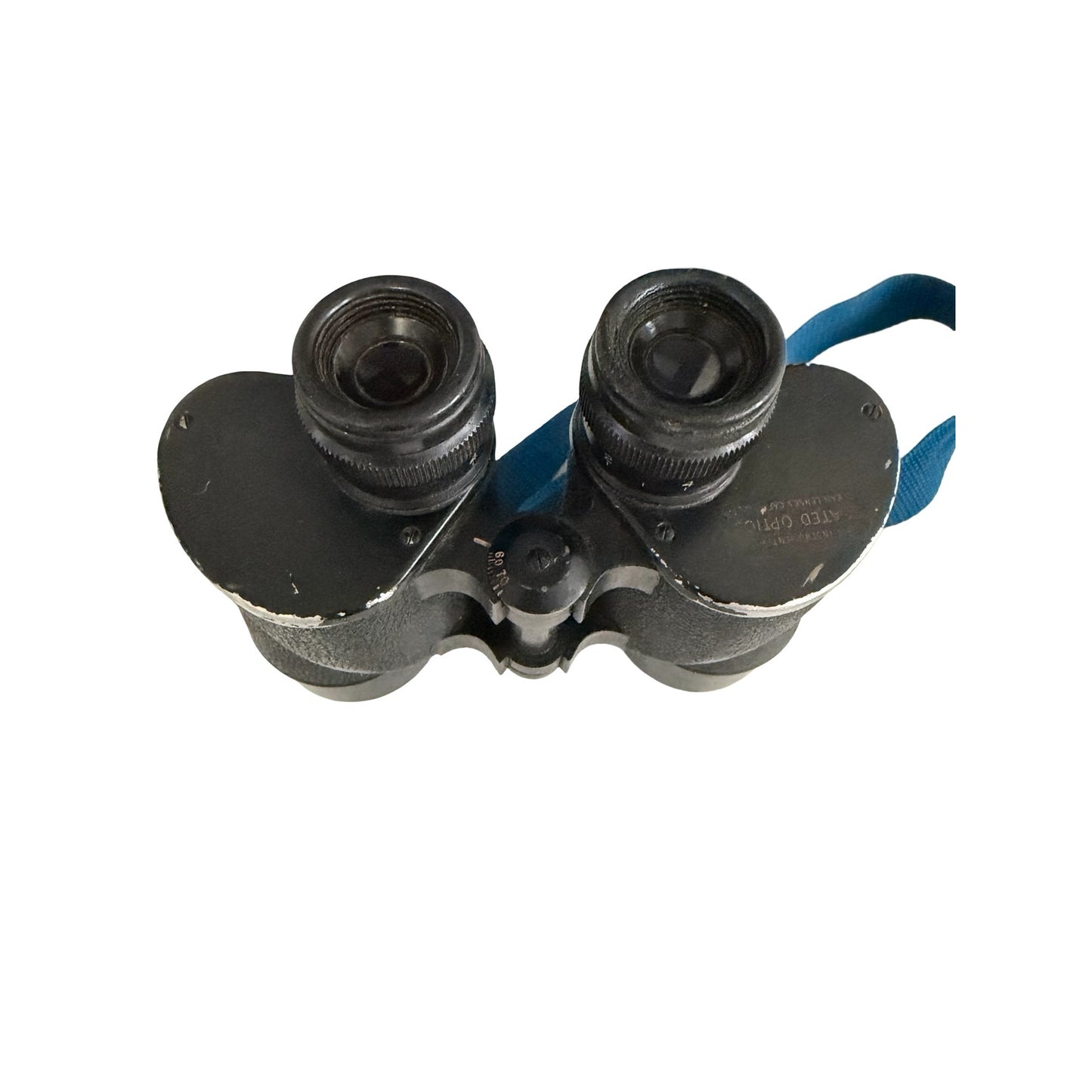 Vintage Japanese Binoculars Black Metal Field Glasses Individual Focus With Strap