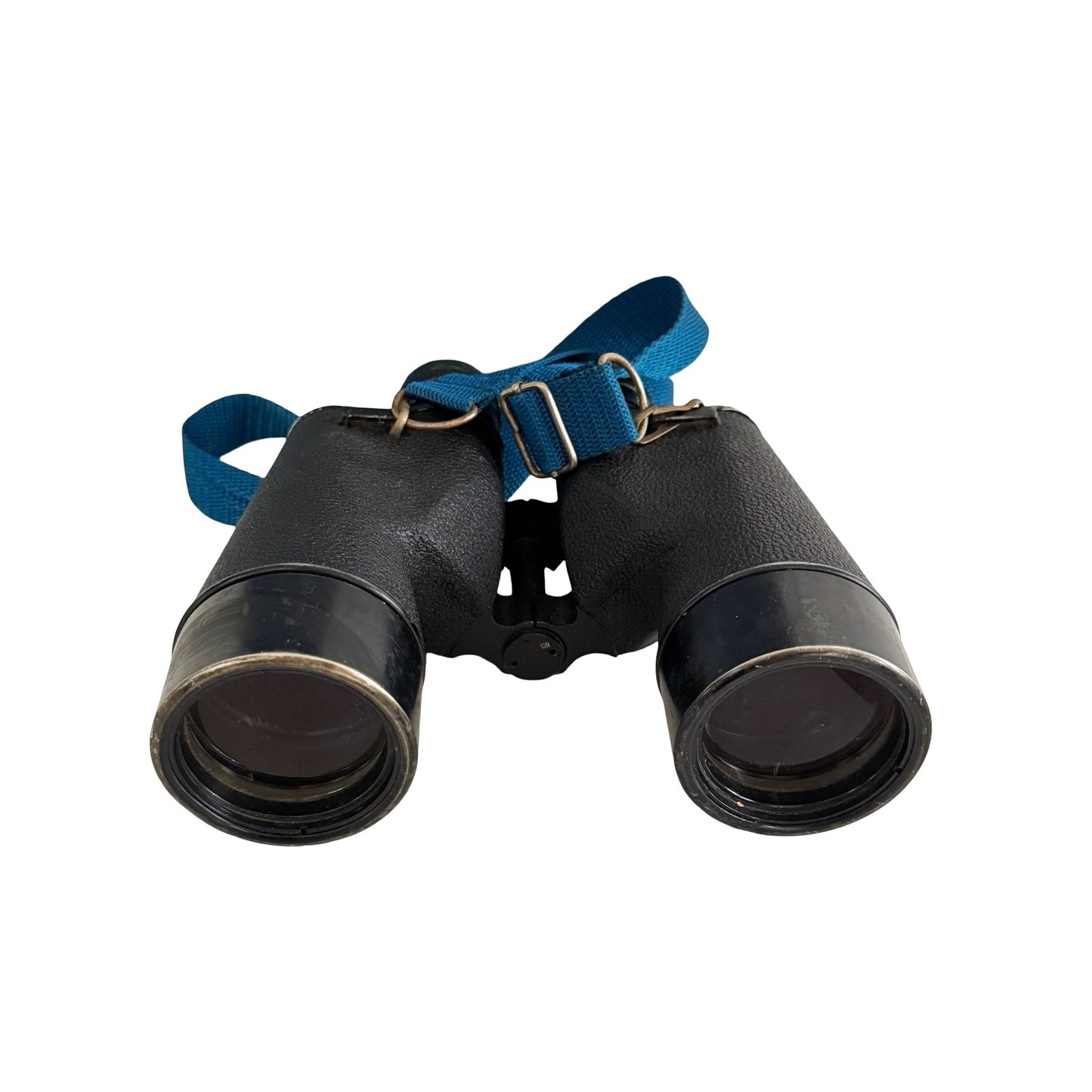 Vintage Japanese Binoculars Black Metal Field Glasses Individual Focus With Strap