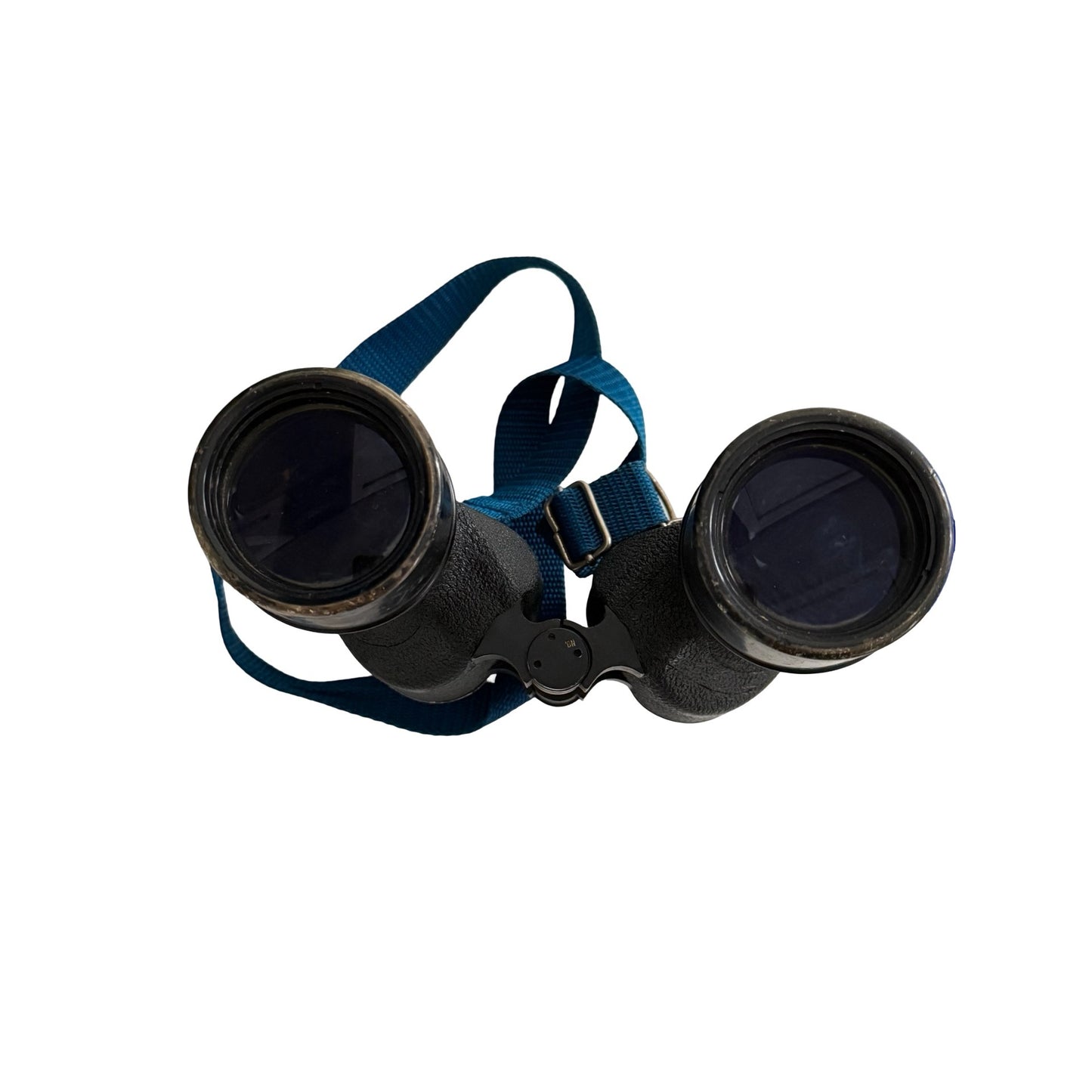 Vintage Japanese Binoculars Black Metal Field Glasses Individual Focus With Strap