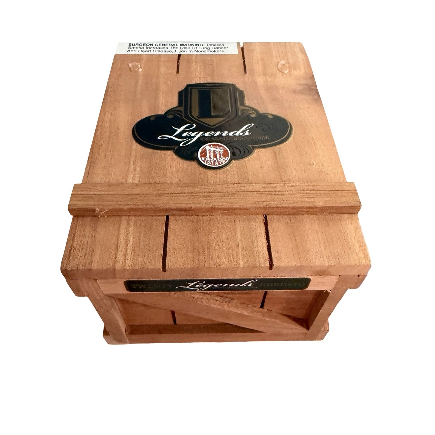 Drew Estate Legends Robusto Wooden Cigar Box Crate Style Storage Box Nicaragua 20 Count