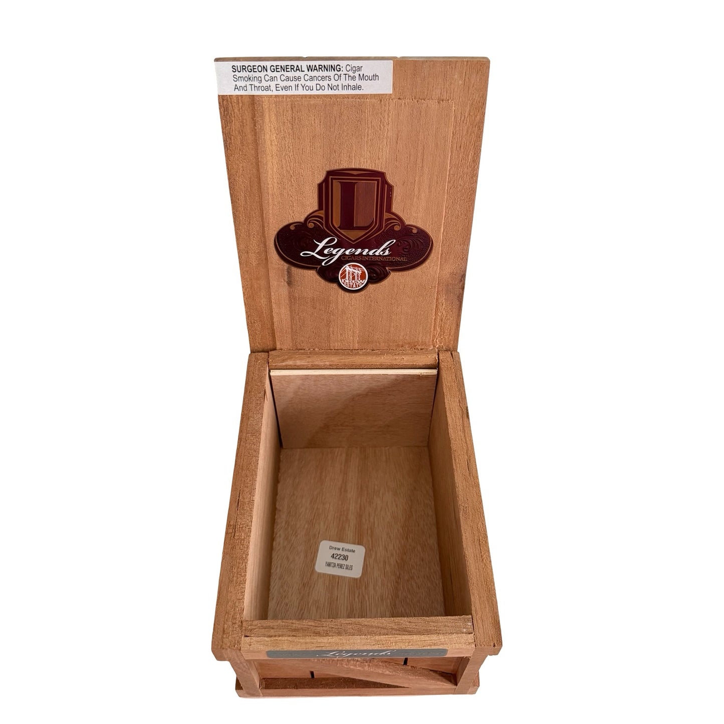 Drew Estate Legends Robusto Wooden Cigar Box Crate Style Storage Box Nicaragua 20 Count
