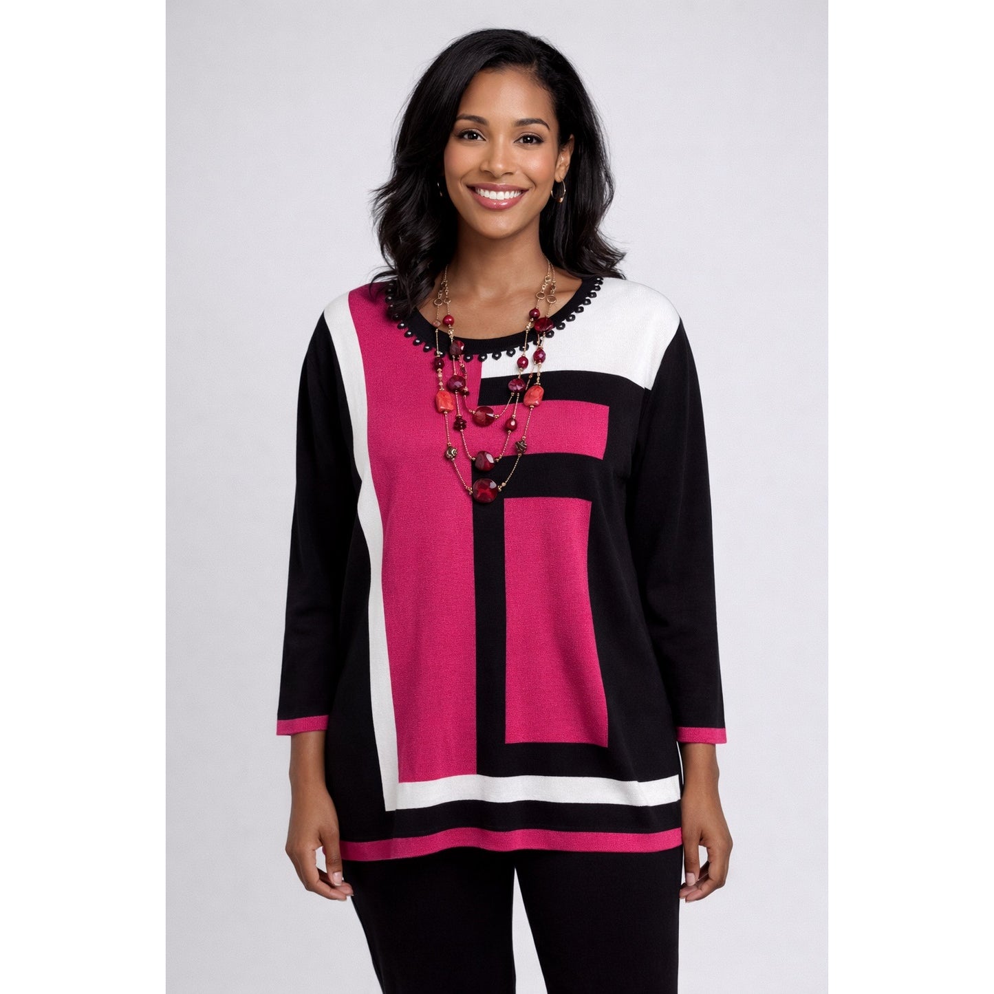 Ruby Rd Multi Strand Beaded Necklace Ruby Red Layered Statement Jewelry