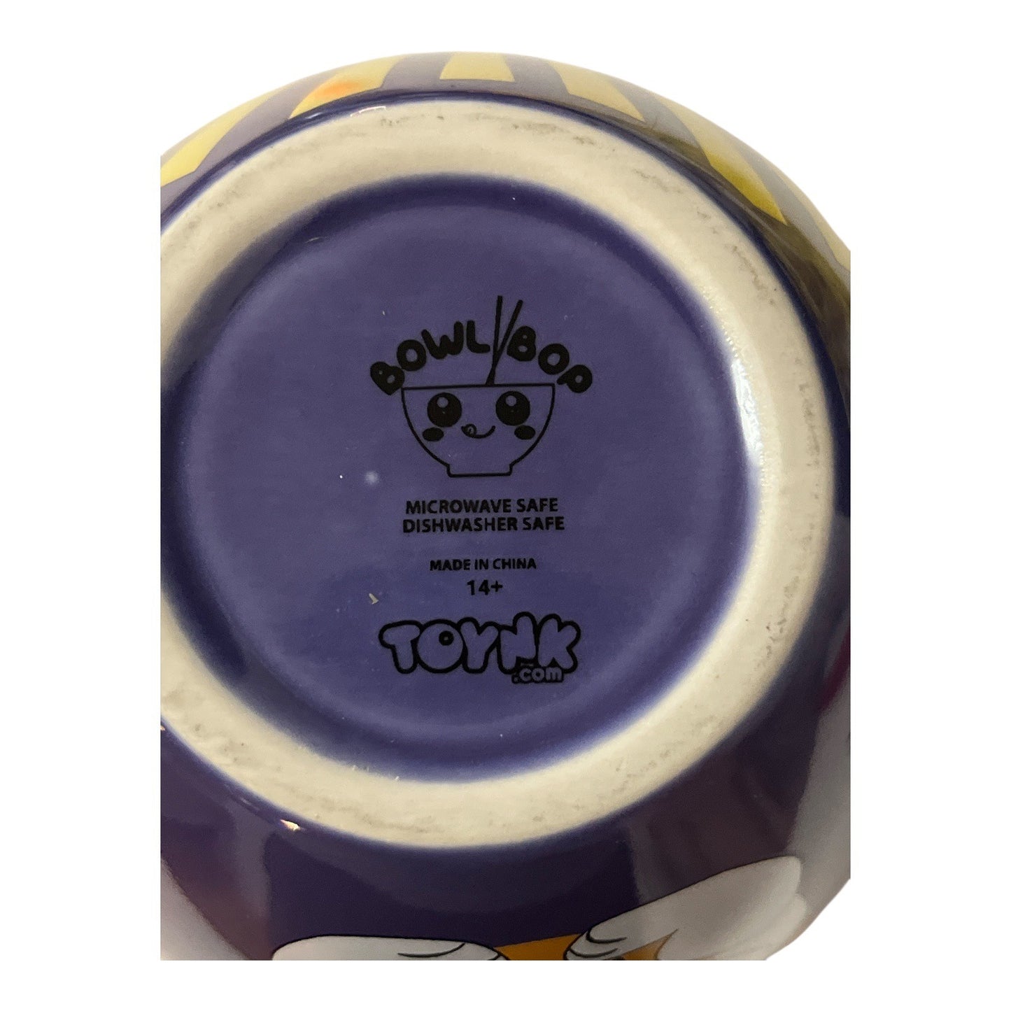 Lucky Cat “Bowl/Boo” Ramen Mug Toynk Ceramic Maneki Neko Purple Noodle Cup