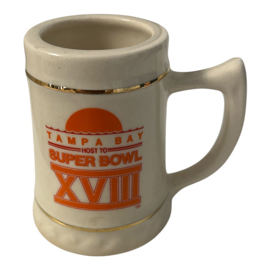 Vintage Super Bowl XVIII Tampa Bay Host Mini Mug – 1984 NFL Collectible