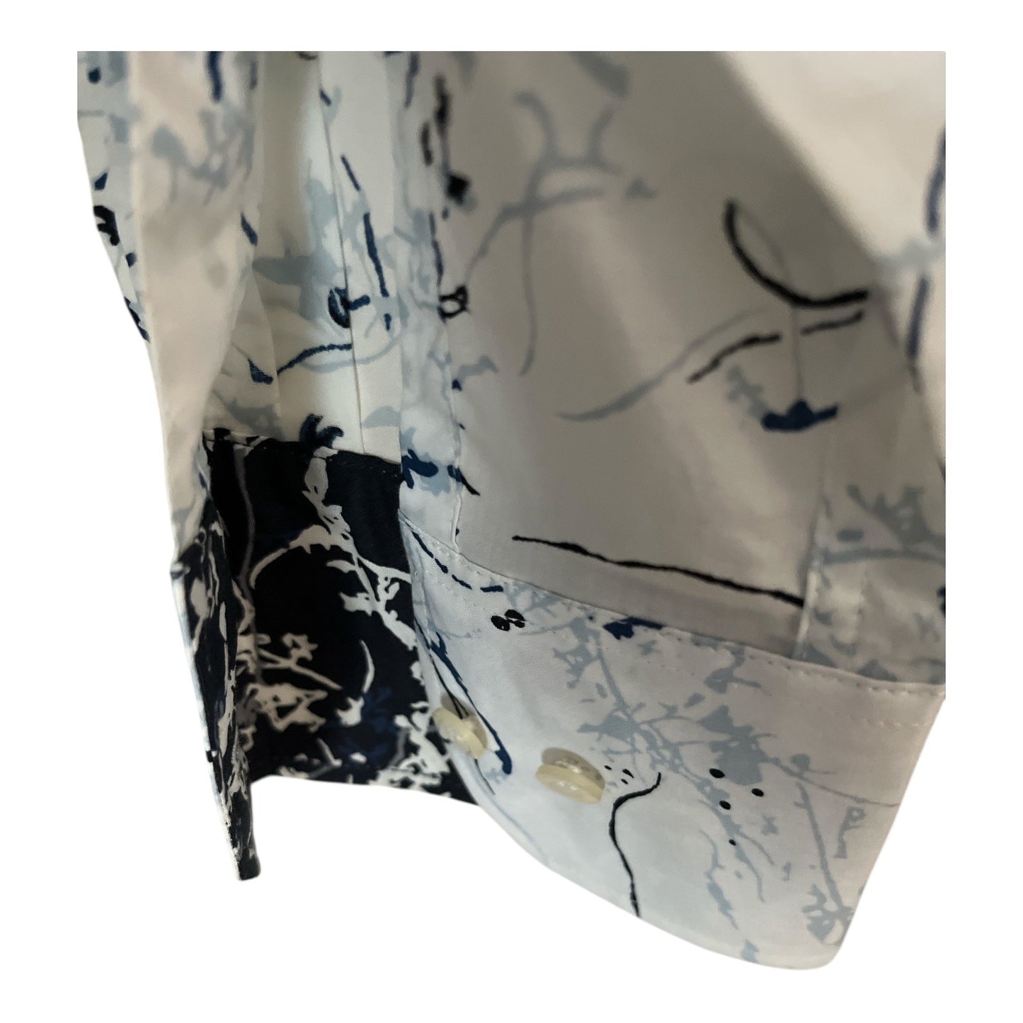 Murano Men’s Long Sleeve Button Down Shirt – Size L – Abstract Floral Print – Modern Comfort Fit