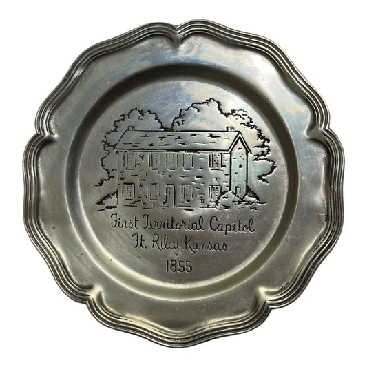 Vintage DuraCast Aluminum Fort Riley Kansas First Territorial Capitol Plate