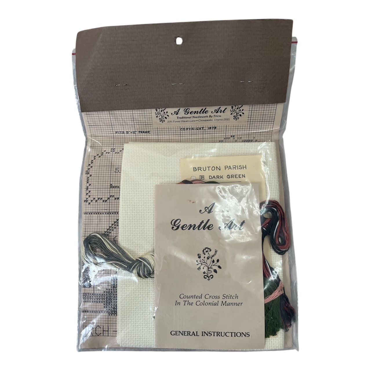 A Gentle Art by Tricia Cross Counted Cross Stitch Kit – Bruton Parish Church Williamsburg VA – Historic Buildings Series – 1977