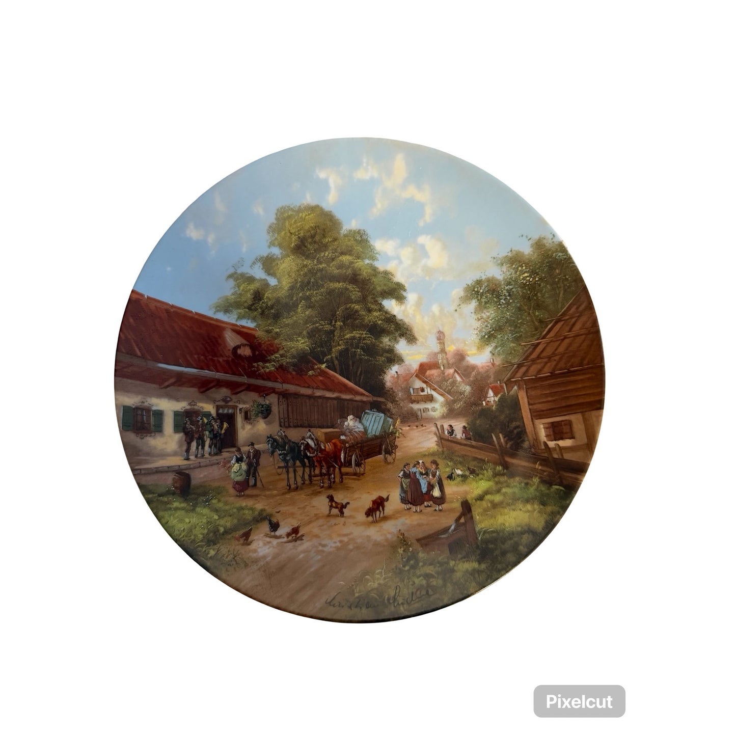 1987 Seltmann Weiden Die Bauernhochzeit Collector Plate Christian Lückel German Village Scene