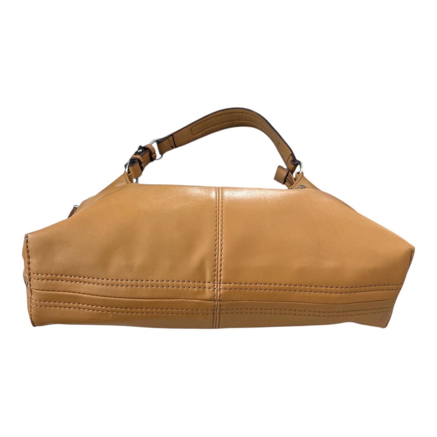 Nine West Shoulder Bag – Tan Faux Leather – 8x13x3.5" – Adjustable Strap, Card Slots, Zipper Top