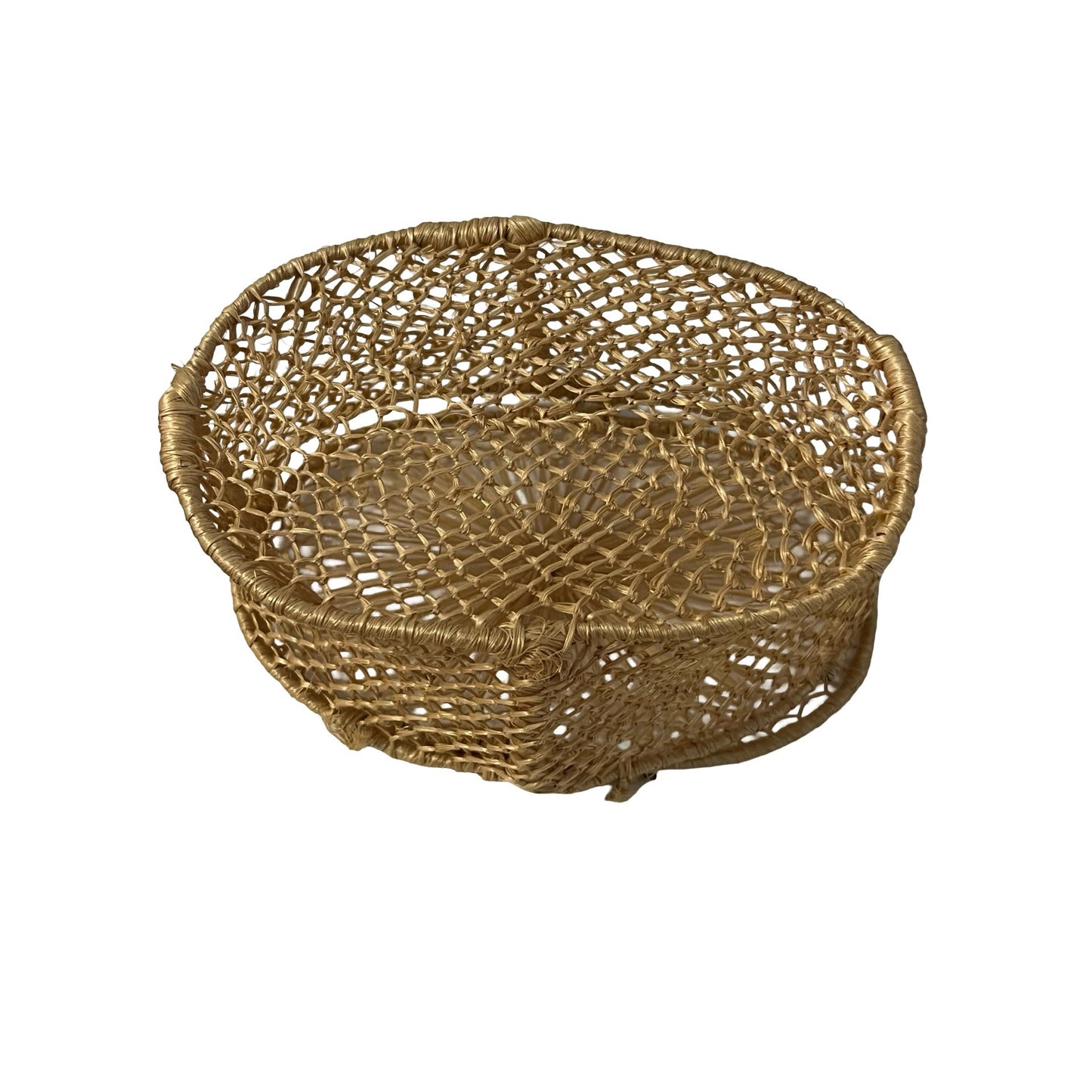 Vintage Woven Basket Lidded Round Trinket Box Natural Fiber Boho Storage 5"