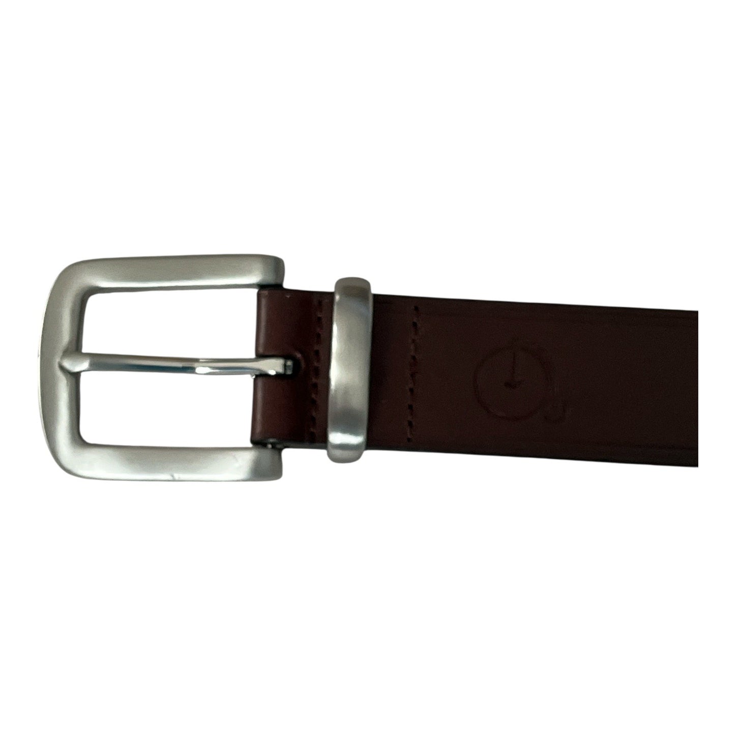 German Leather Belt with Penny-Farthing Bicycle Emboss – Brown Genuine Leather 32/80 Early 2000s