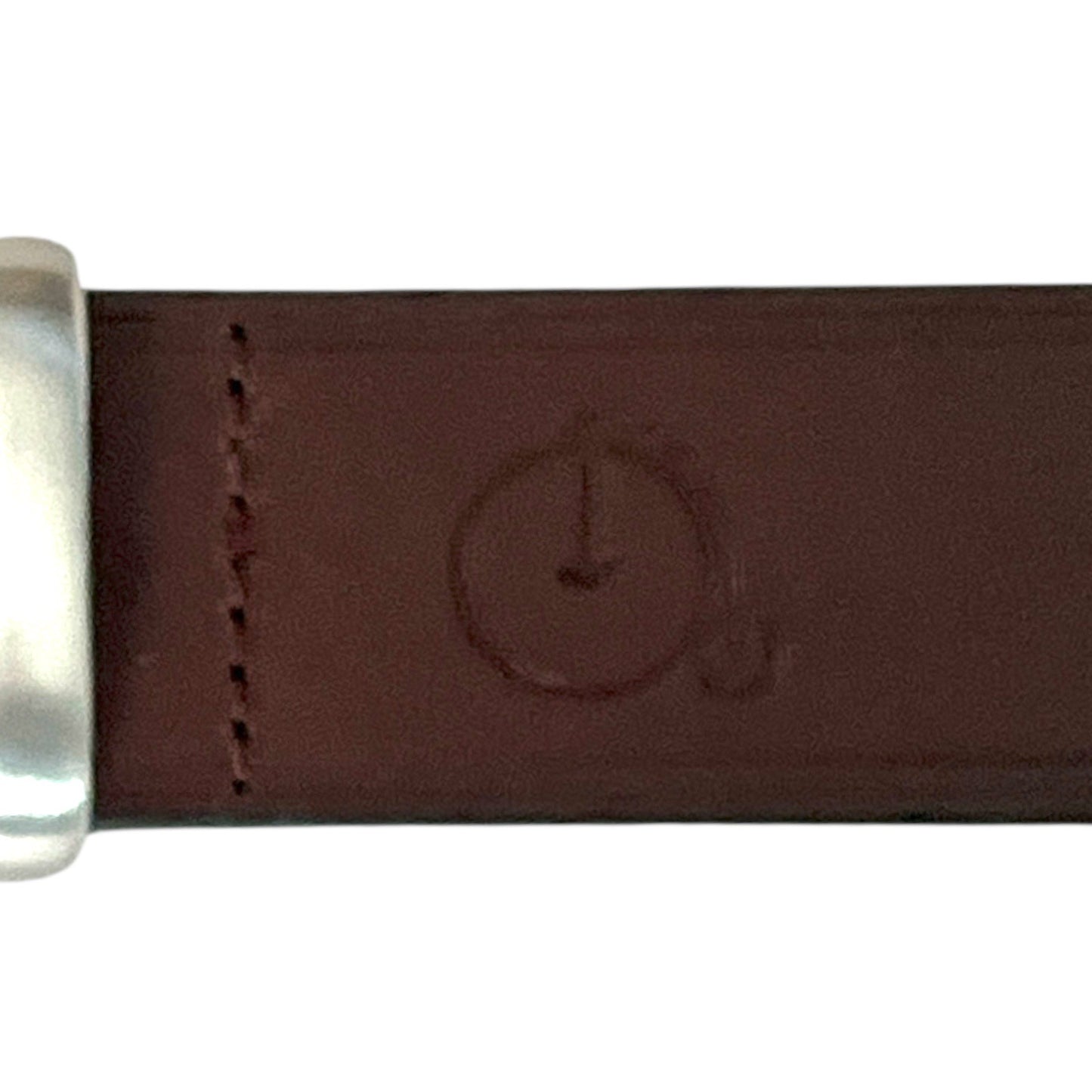 German Leather Belt with Penny-Farthing Bicycle Emboss – Brown Genuine Leather 32/80 Early 2000s