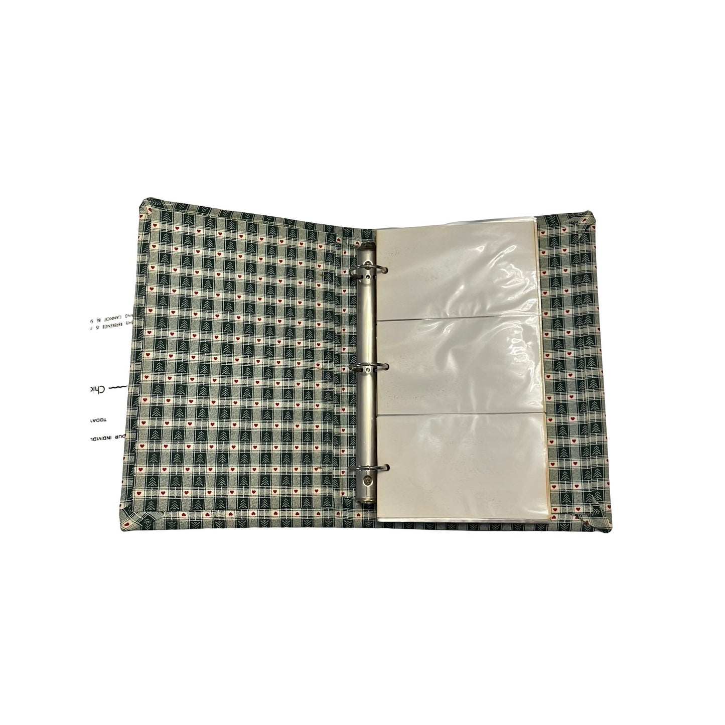 Vintage Christmas Photo Album Handmade Fabric Covered Binder Lace Trim Holiday 13.5x9