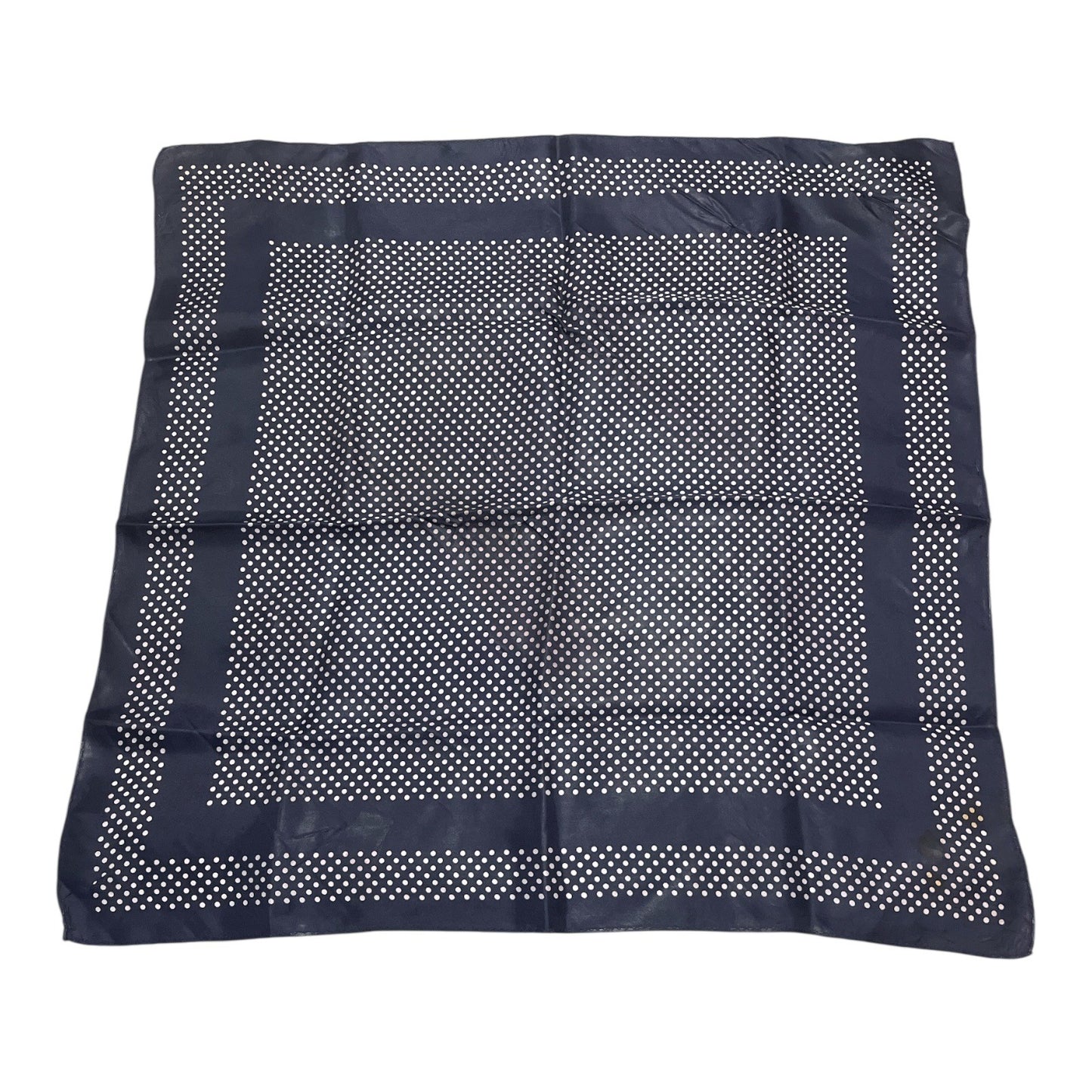 Vintage Glentex Navy Blue Polka Dot Scarf – 100% Acetate – Made in Japan - READ