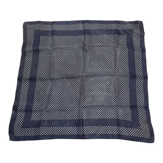 Vintage Glentex Navy Blue Polka Dot Scarf – 100% Acetate – Made in Japan - READ