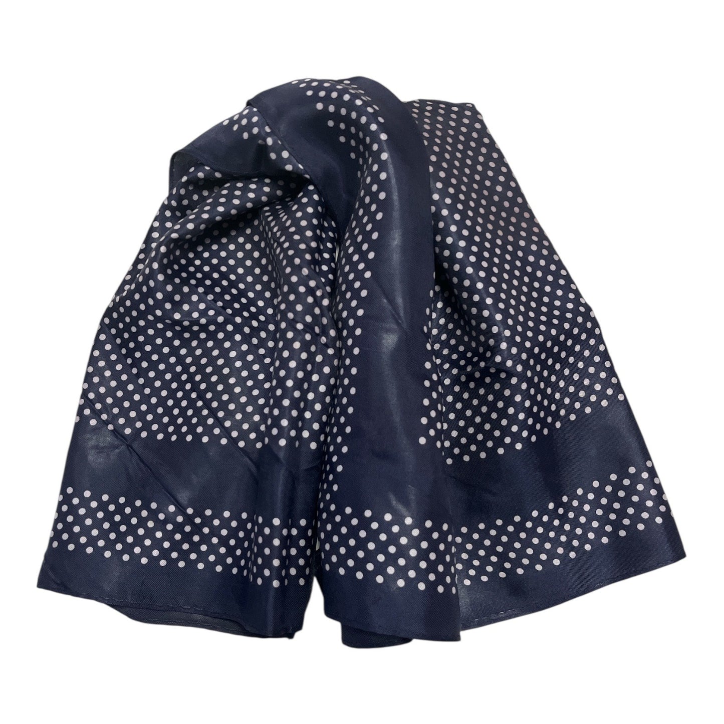Vintage Glentex Navy Blue Polka Dot Scarf – 100% Acetate – Made in Japan - READ