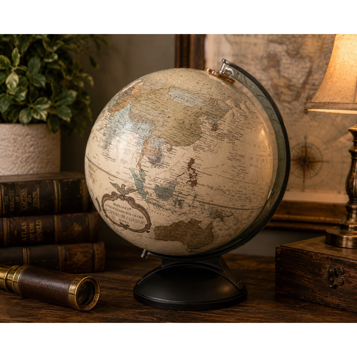 Replogle Platinum Classic Series 12 Inch World Globe Vintage Style Desktop Globe
