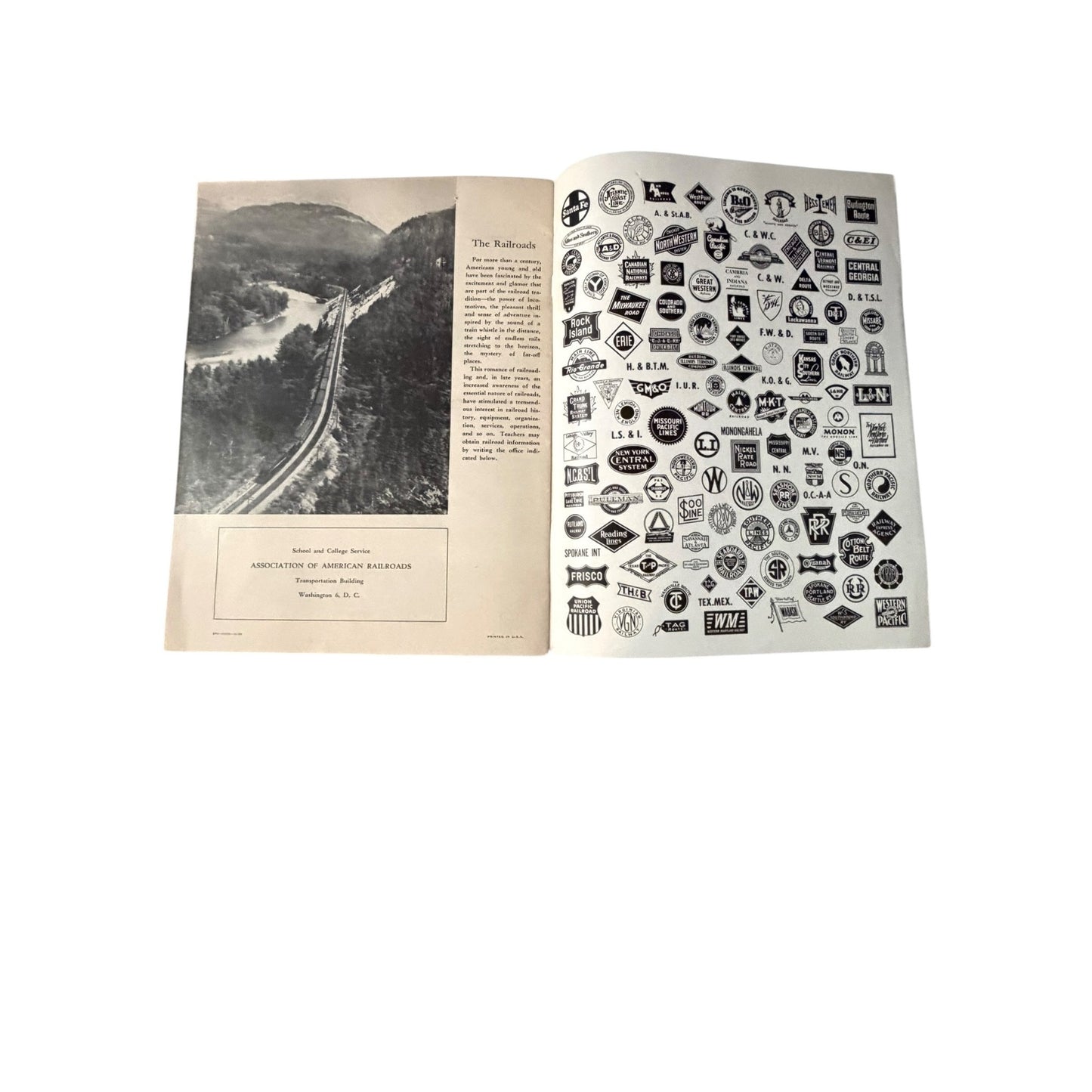 1954 Railroads at Work Sixth Edition Association of American Railroads Educational Picture Book