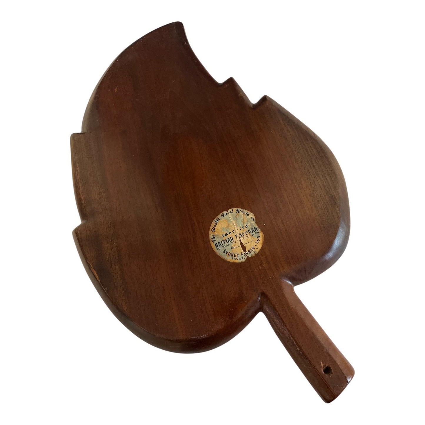 Vintage Haitian Mahogany Leaf-Shaped Divided Serving Tray Sidney Farber