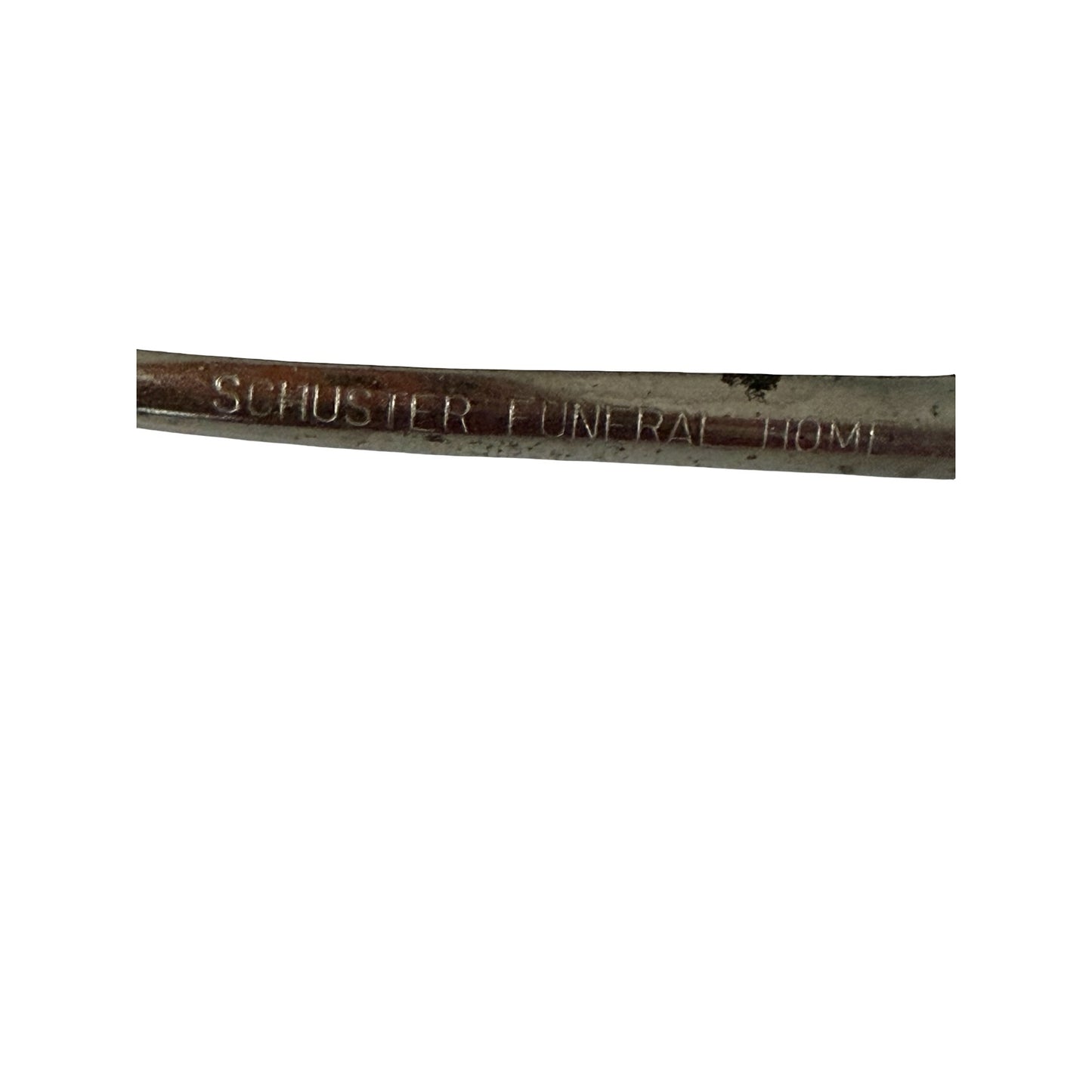 Vintage Woodbine 1620 Stainless Steel Iced Tea Spoon Schuster Funeral Home Advertising Souvenir