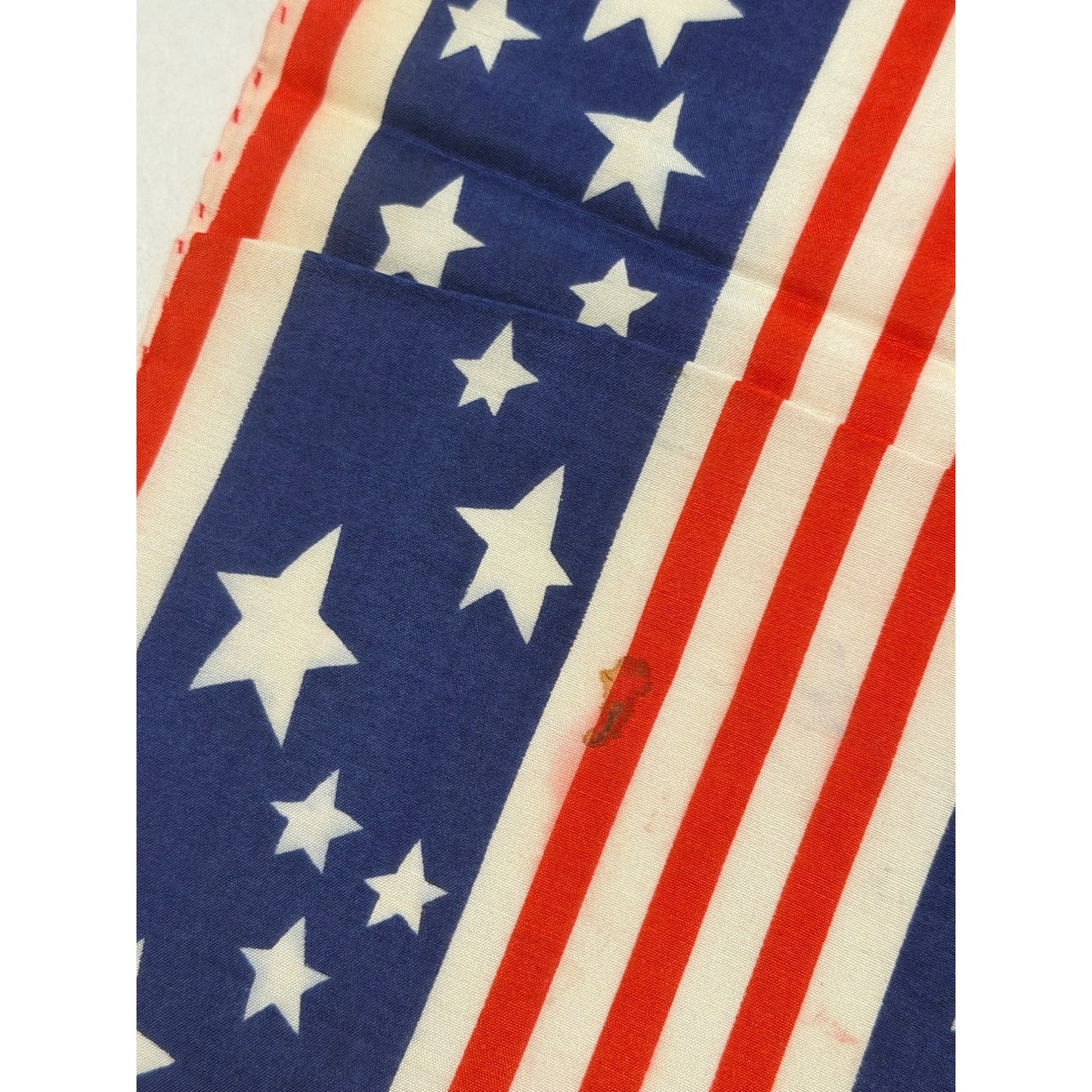 Vintage Patriotic Stars & Stripes Scarf Red White Blue Americana Oblong Wrap 42x10.5