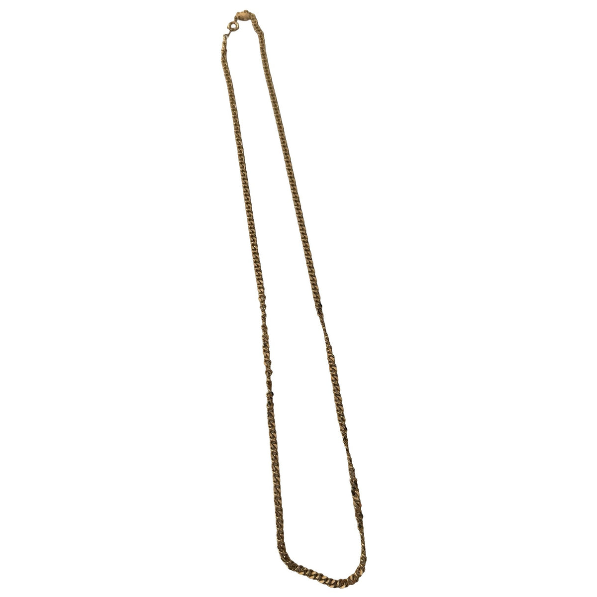 Vintage Citation Gold Tone Flat Curb Chain Necklace 23 Inch