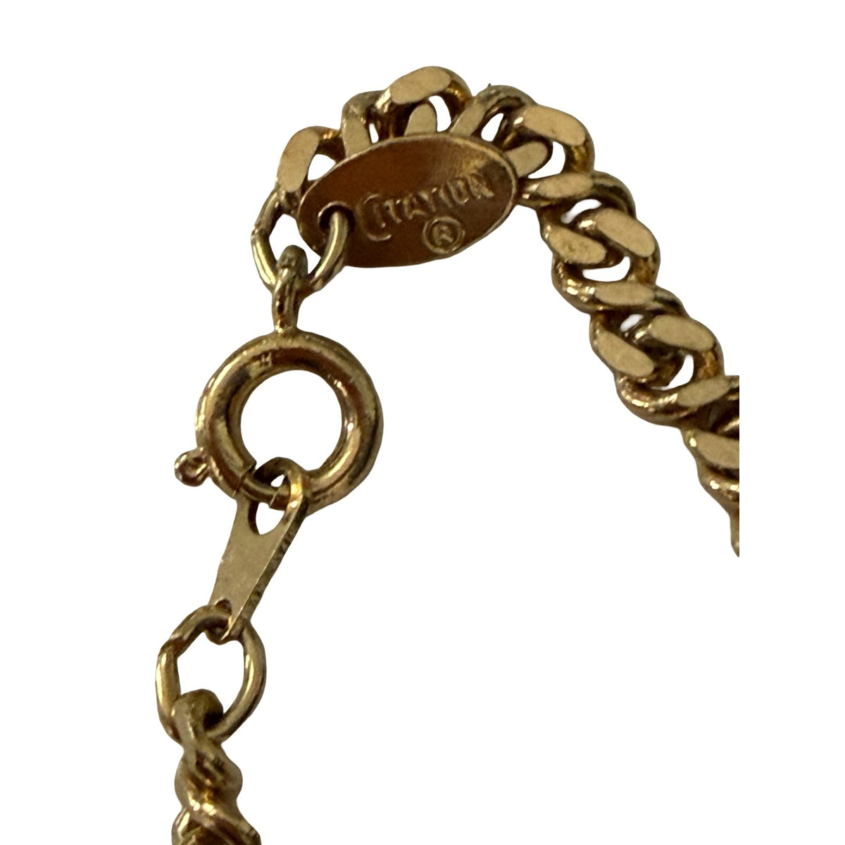 Vintage Citation Gold Tone Flat Curb Chain Necklace 23 Inch