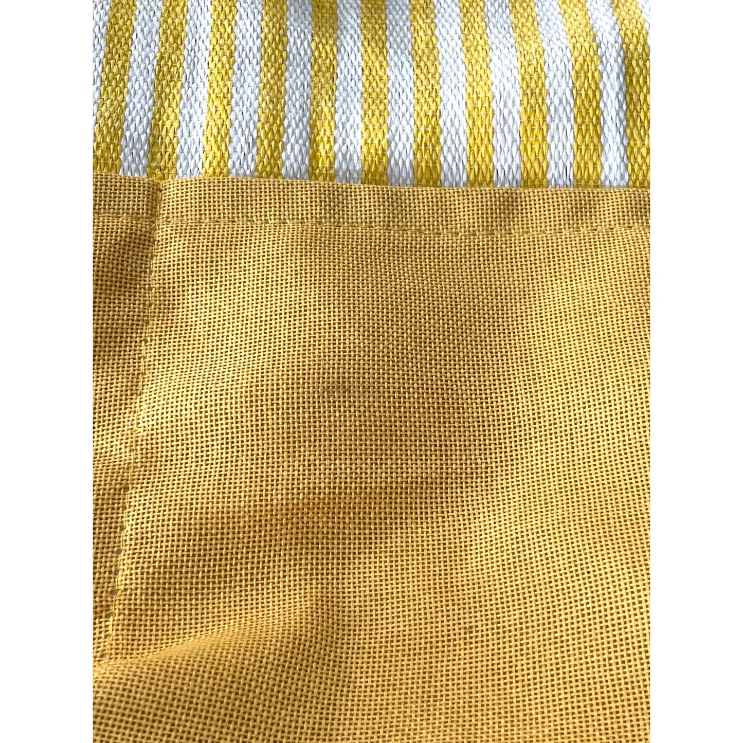 Sun N Sand Yellow White Striped Rope Handle Beach Tote Bag Zip Top