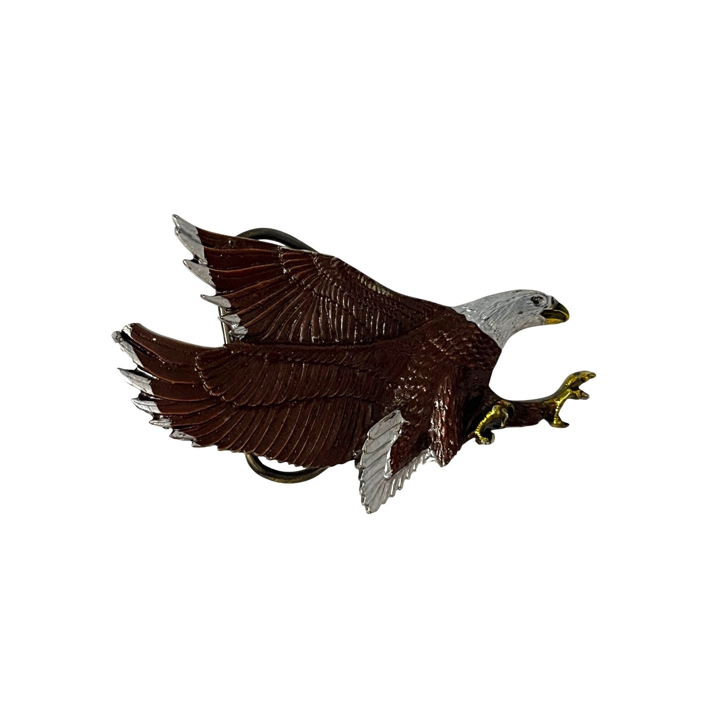 Vintage 1979 Great American Buckle Co Chicago Bald Eagle Belt Buckle USA Serial Number