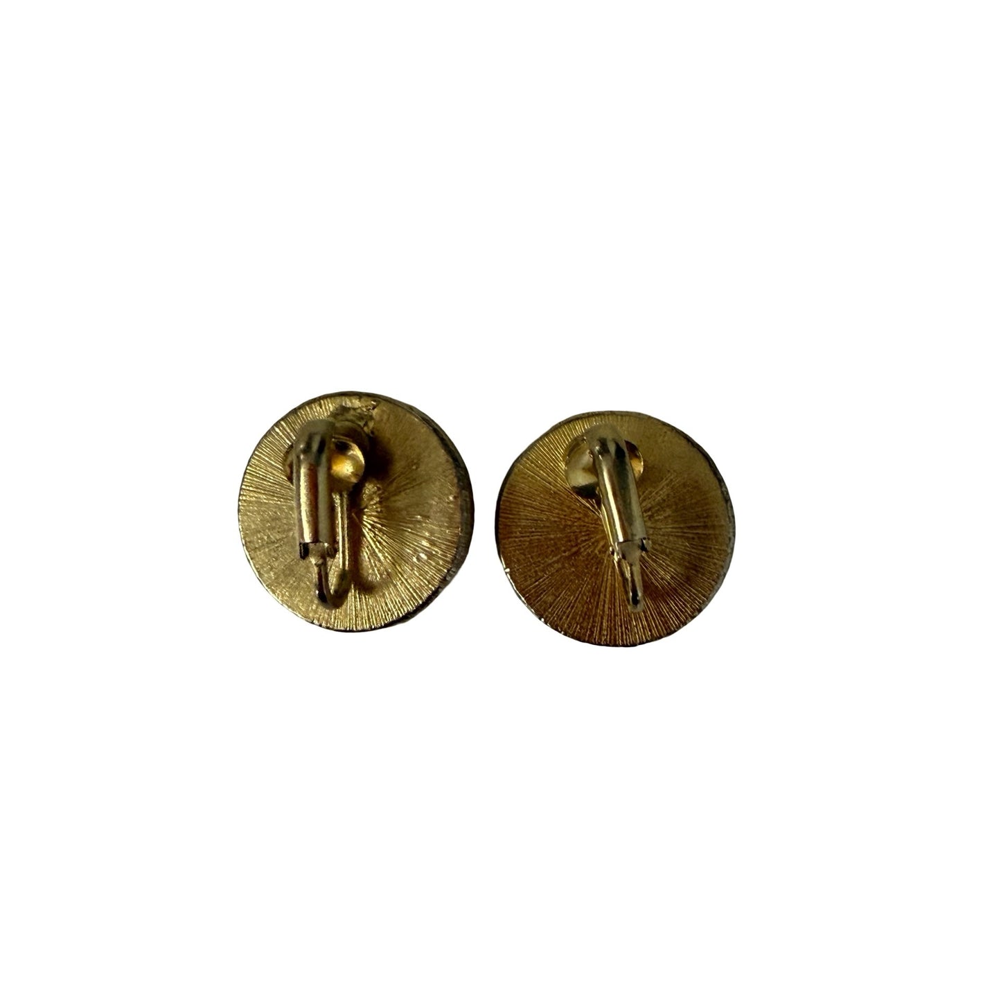 Vintage Gold Tone Faux Baroque Pearl Clip On Earrings Large Statement Mid Century