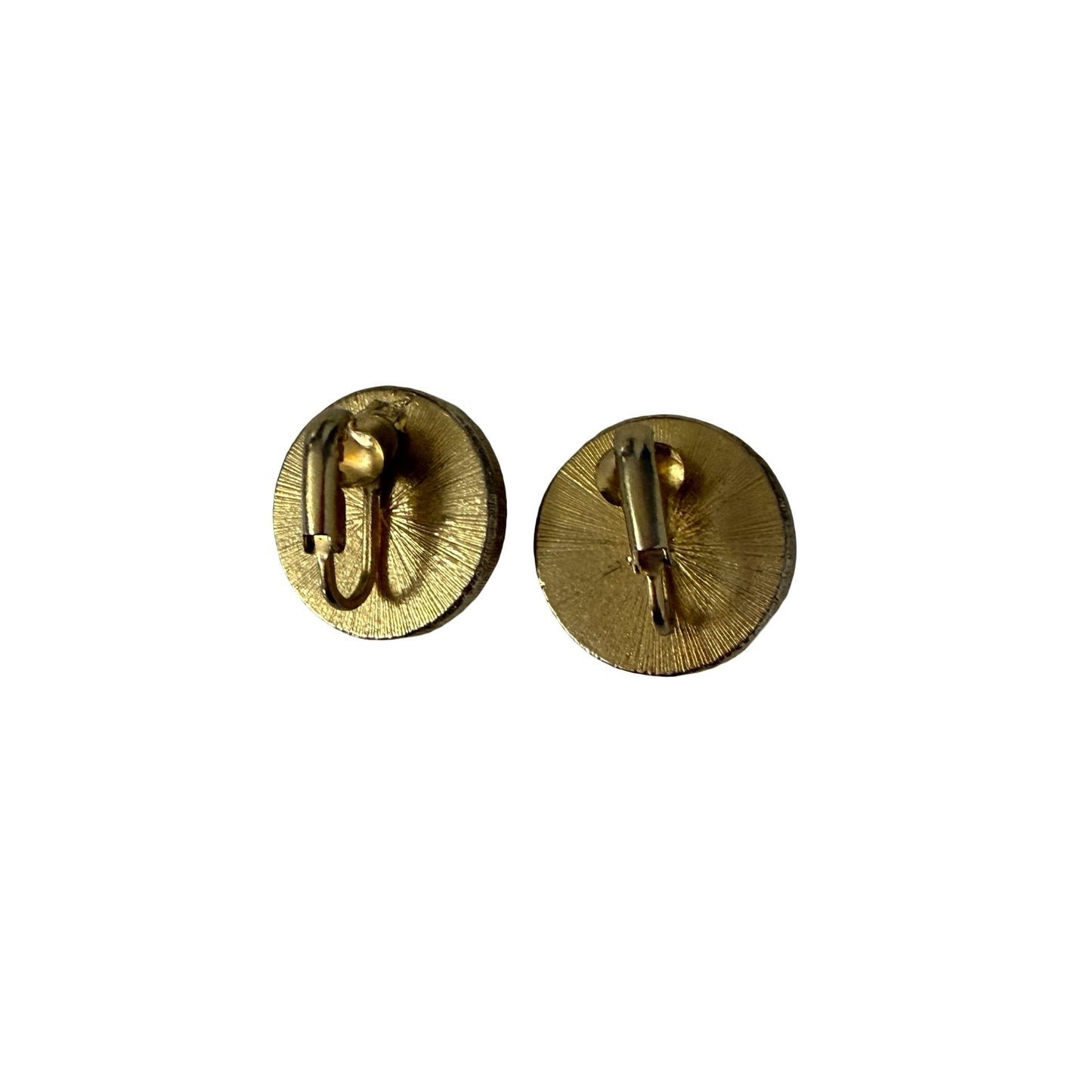 Vintage Gold Tone Faux Baroque Pearl Clip On Earrings Large Statement Mid Century