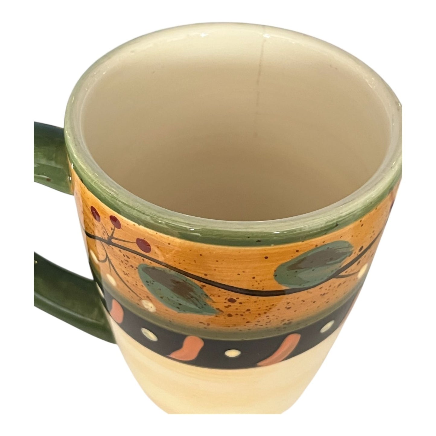 VTG Corsica Brigette Stoneware Mugs Set of 2 – Floral Vine Pattern Coffee Cups