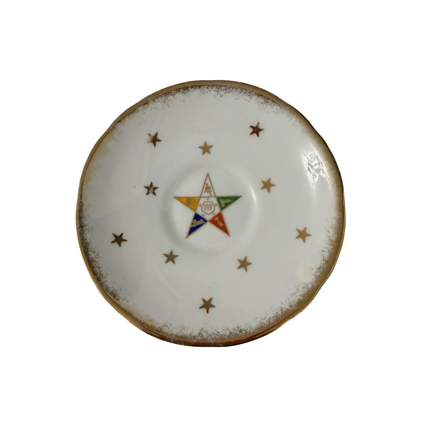 Vintage Royal Stafford Order of the Eastern Star OES Bone China Saucer England 5.5"