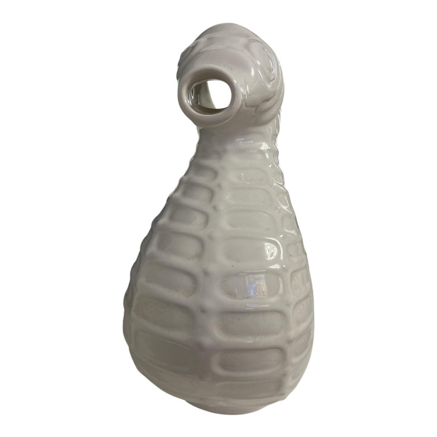 Vintage White Ceramic Seahorse Pitcher – Made in Portugal – 1980s–1990s