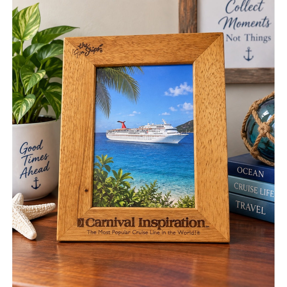 Carnival Inspiration Cruise Ship Wooden Picture Frame 5x7 Ron Ships