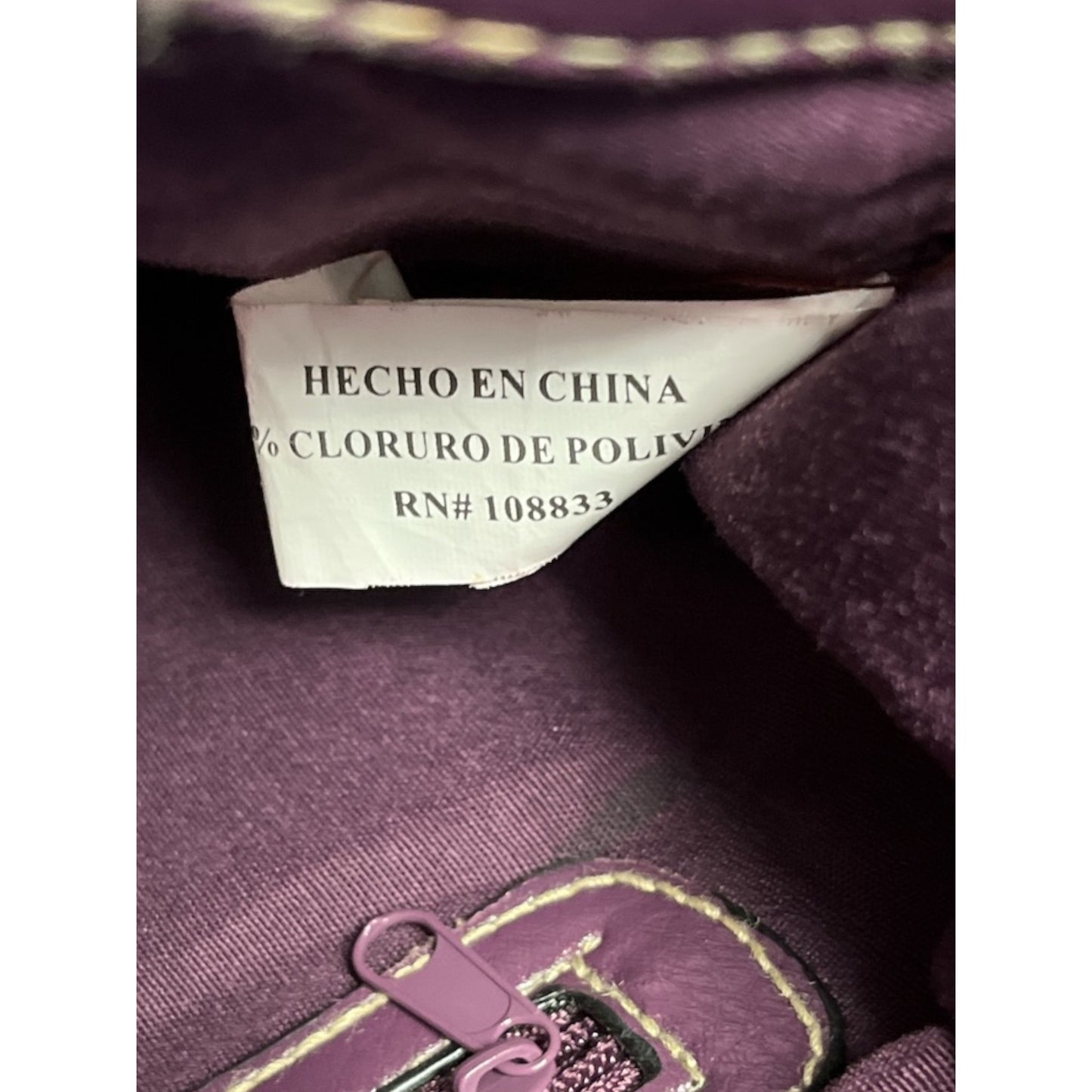 Strada Purple Faux Leather Shoulder Bag Tote – Silver Logo Plate Satchel Handbag – 2010s