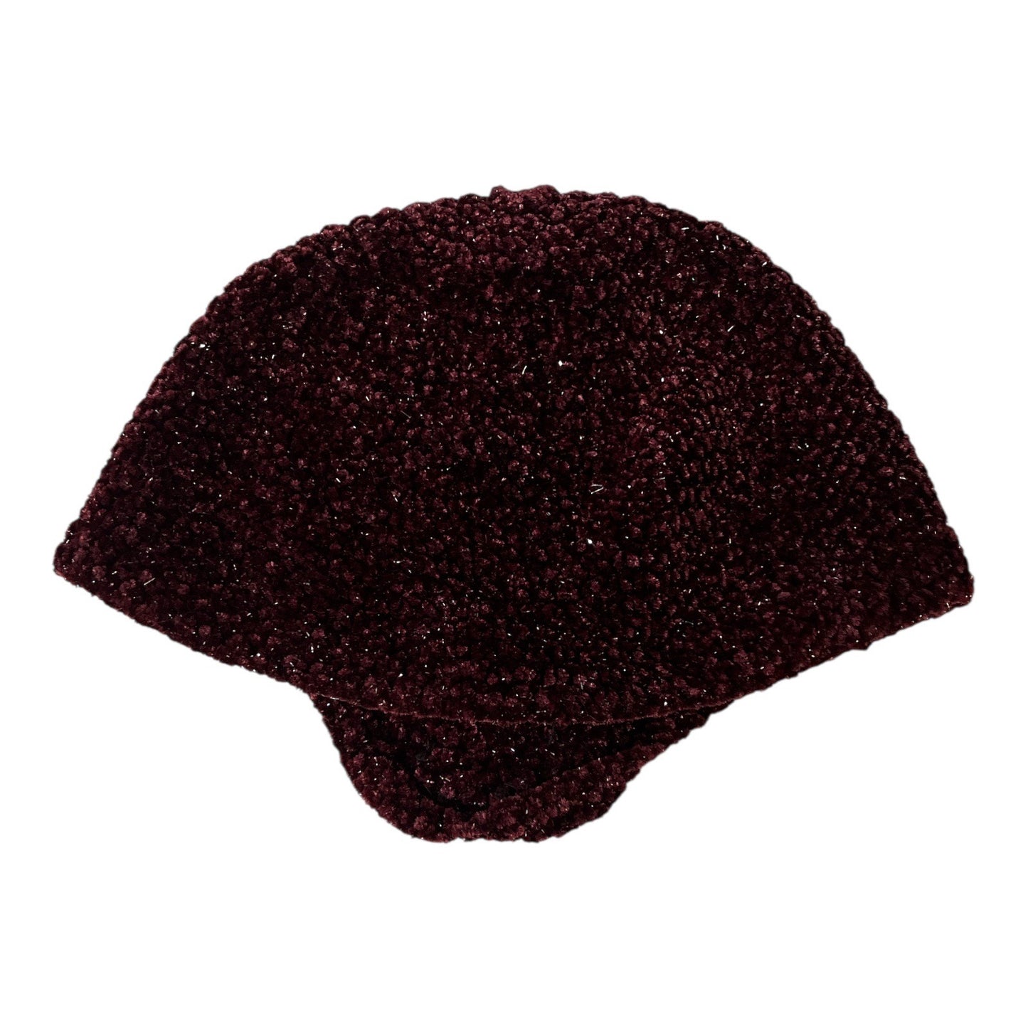 Vintage Italian Handmade Chenille Cloche Hat Burgundy Metallic Accent