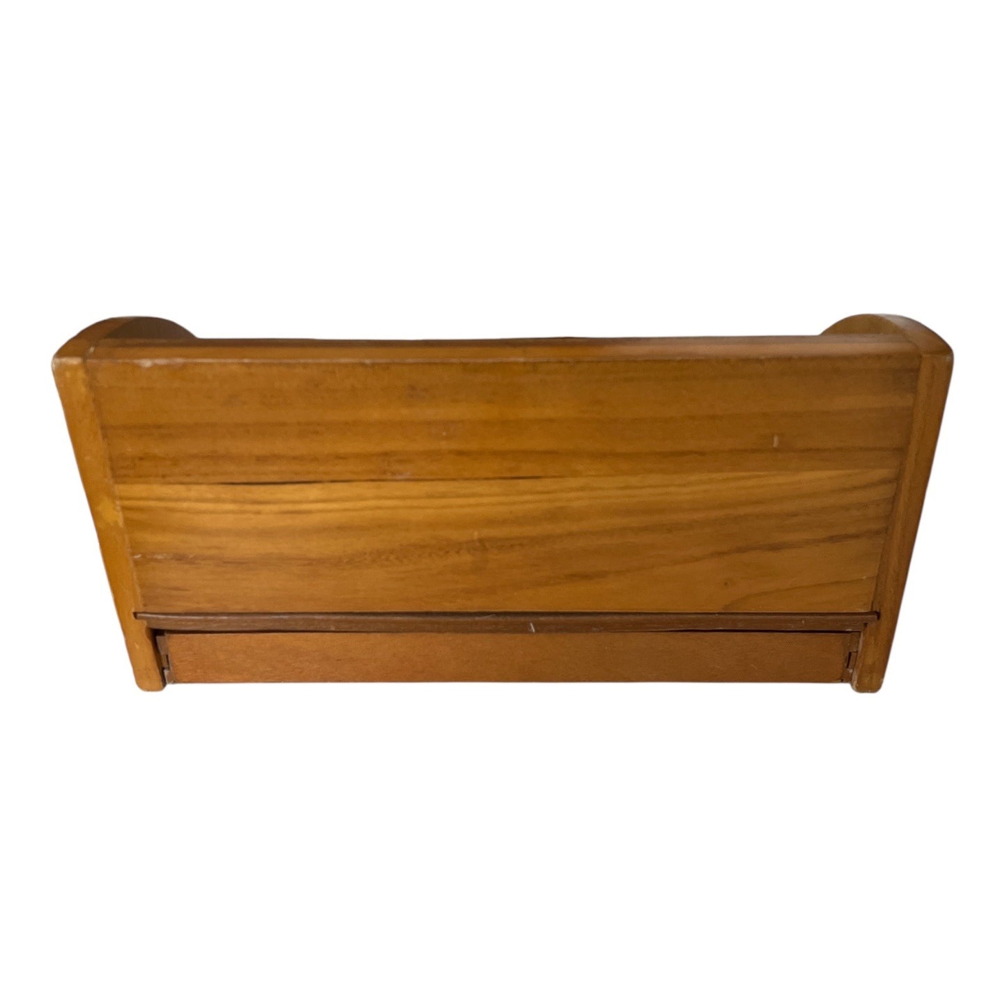 Vintage Wooden Desk Organizer with Perpetual Calendar Slots & Drawer