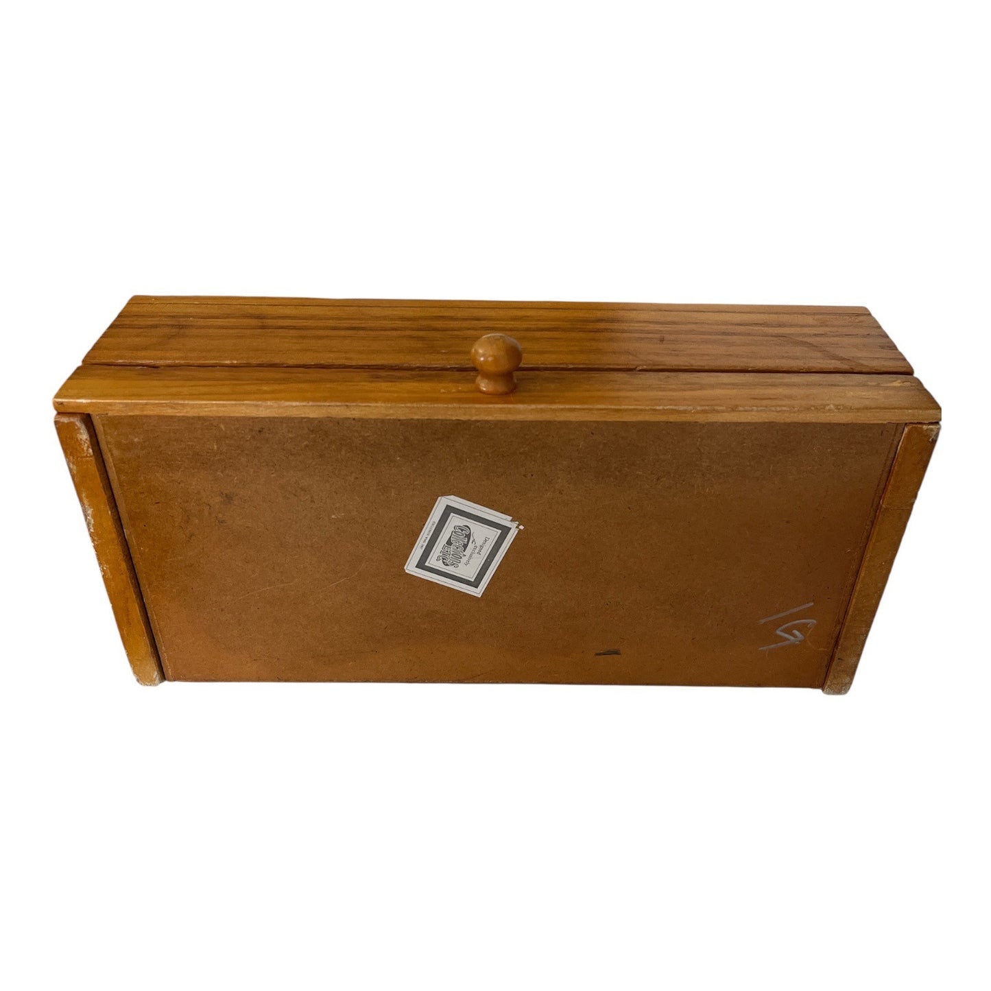 Vintage Wooden Desk Organizer with Perpetual Calendar Slots & Drawer