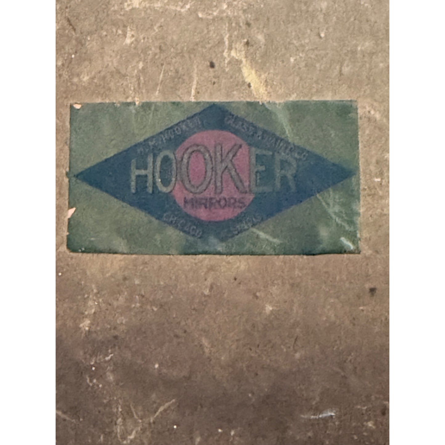 Vintage Hooker Wall Mirror Distressed White Wood Frame Authentic Foxed Glass Farmhouse Cottage 19x12