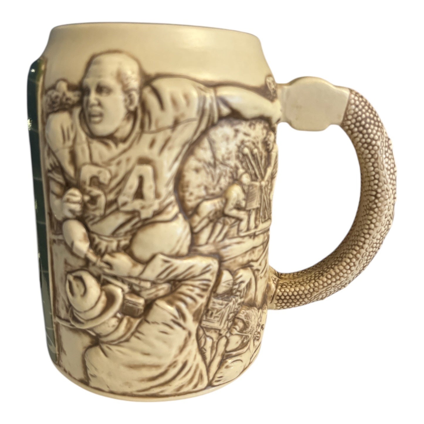 NFL Ceramic Football Mug Stein Raised Relief Players Sports Coffee Cup